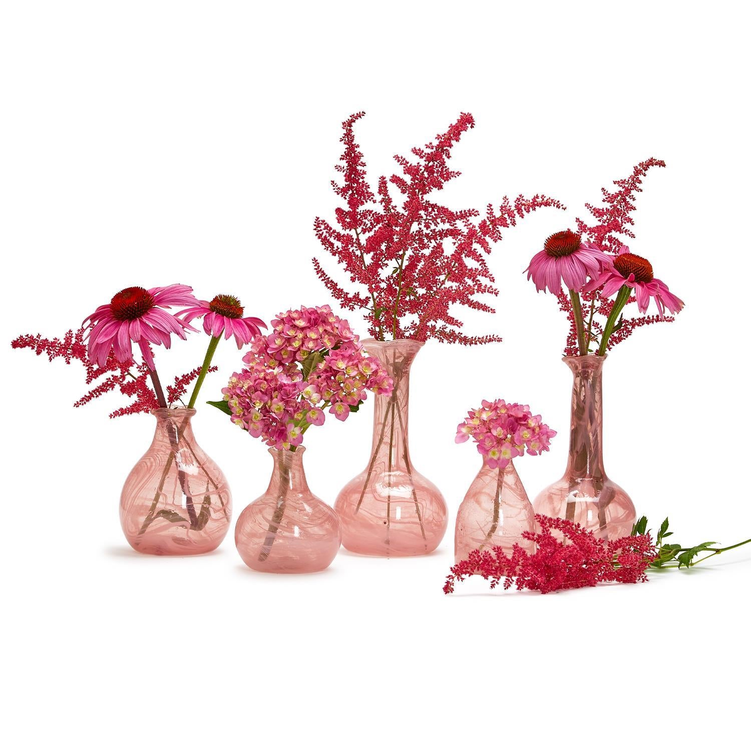 Pink Decorative Bottle/Vase Set of 5