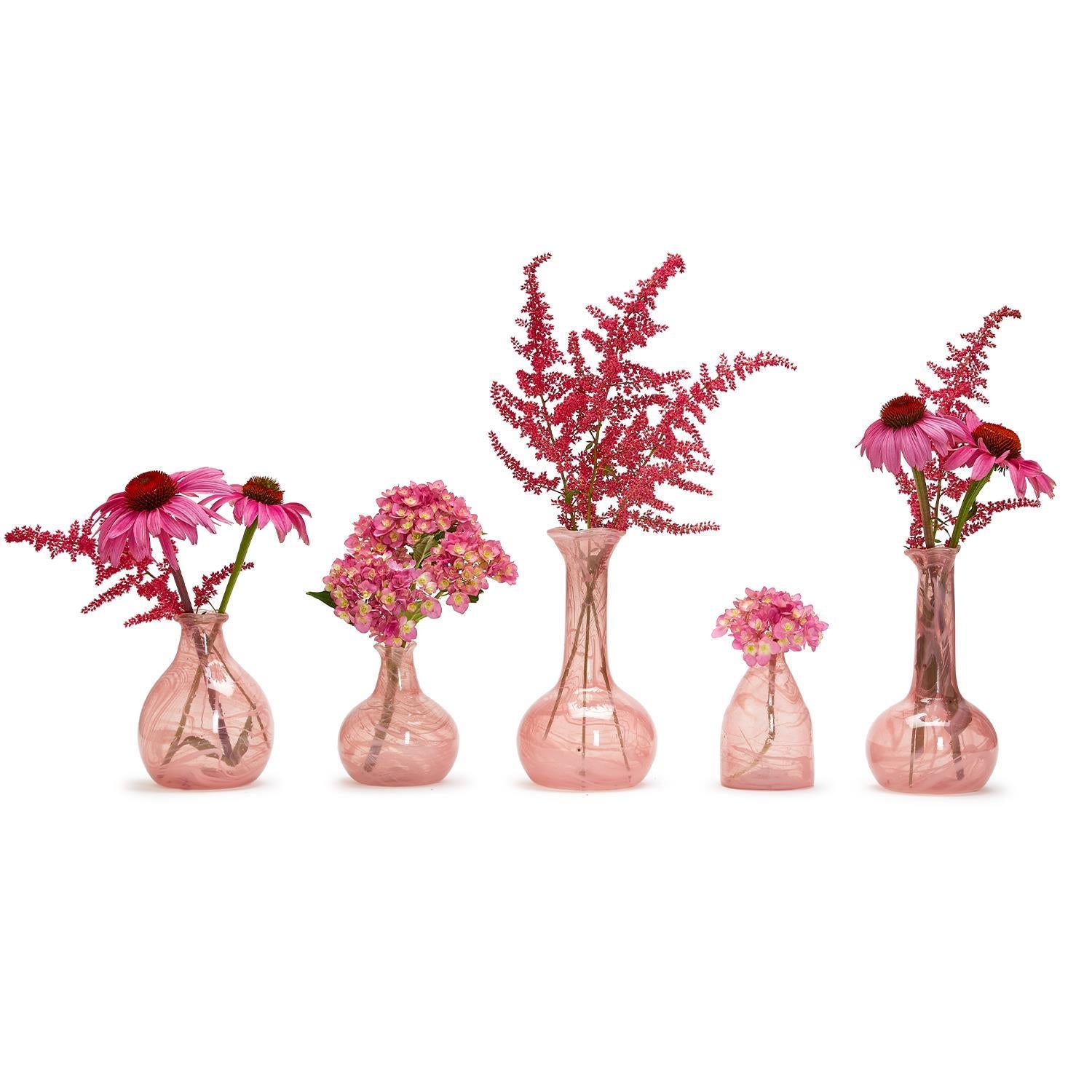 Pink Decorative Bottle/Vase Set of 5