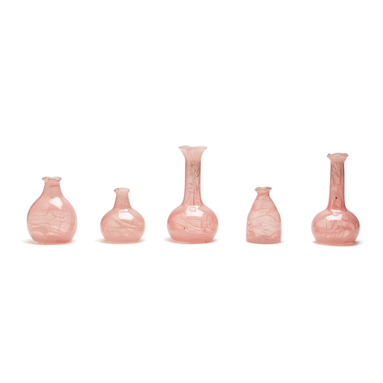 Pink Decorative Bottle/Vase Set of 5
