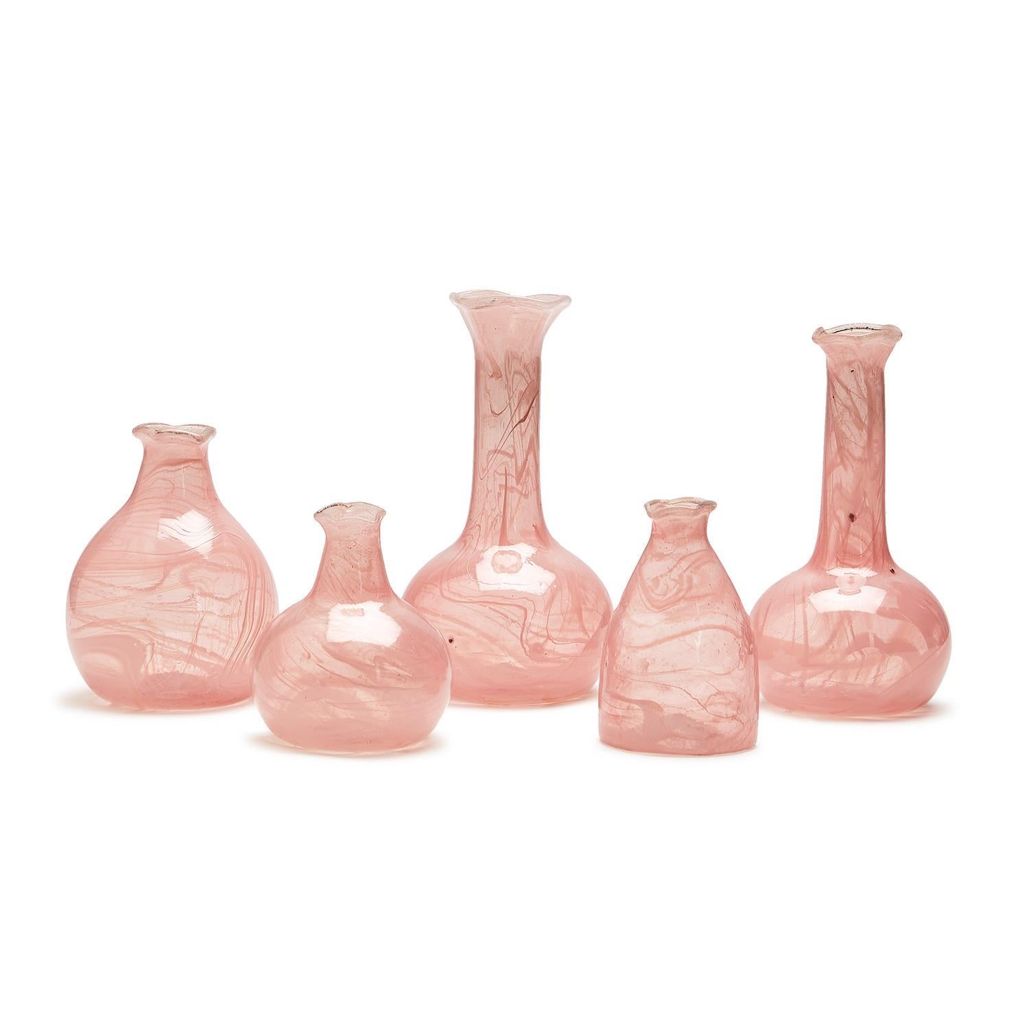 Pink Decorative Bottle/Vase Set of 5