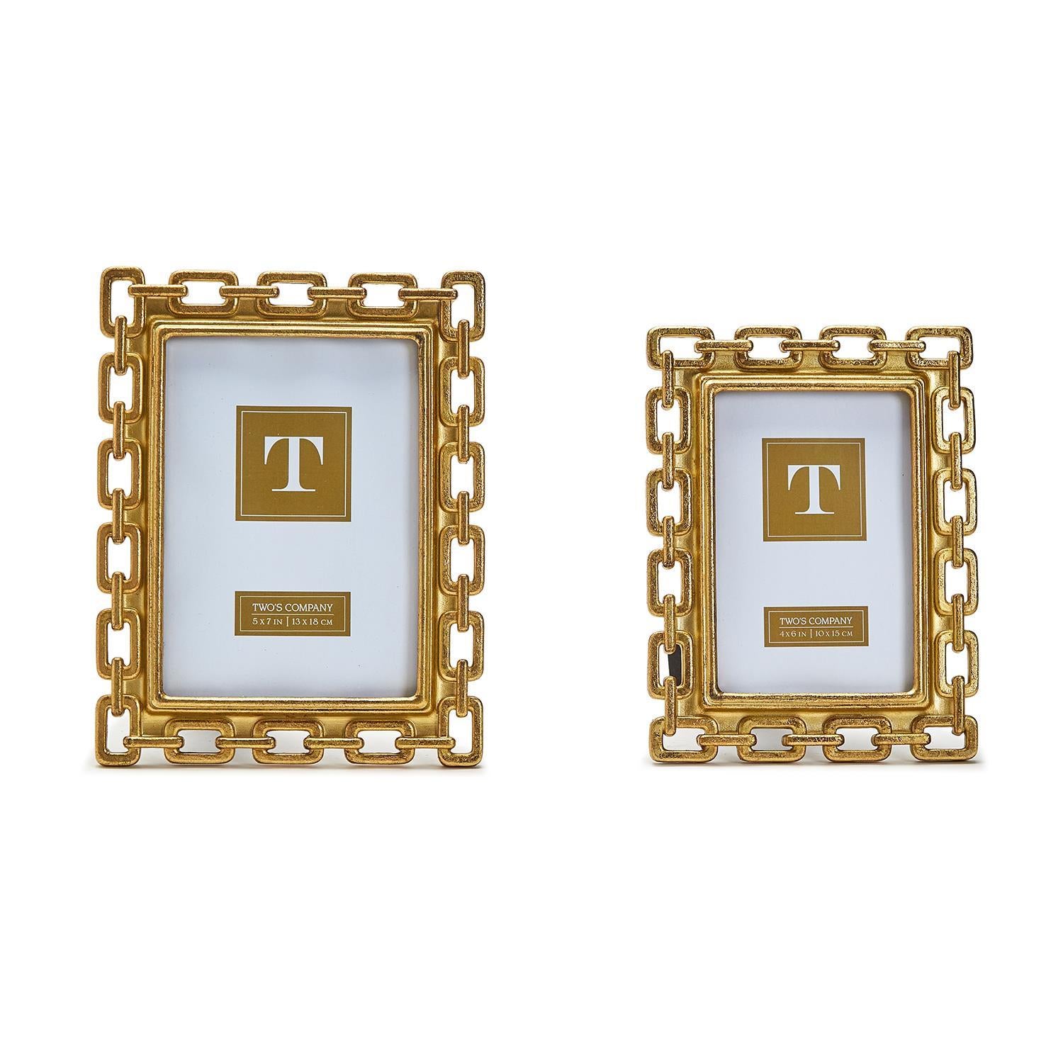 Gold Chain Photo Frame Set of 2