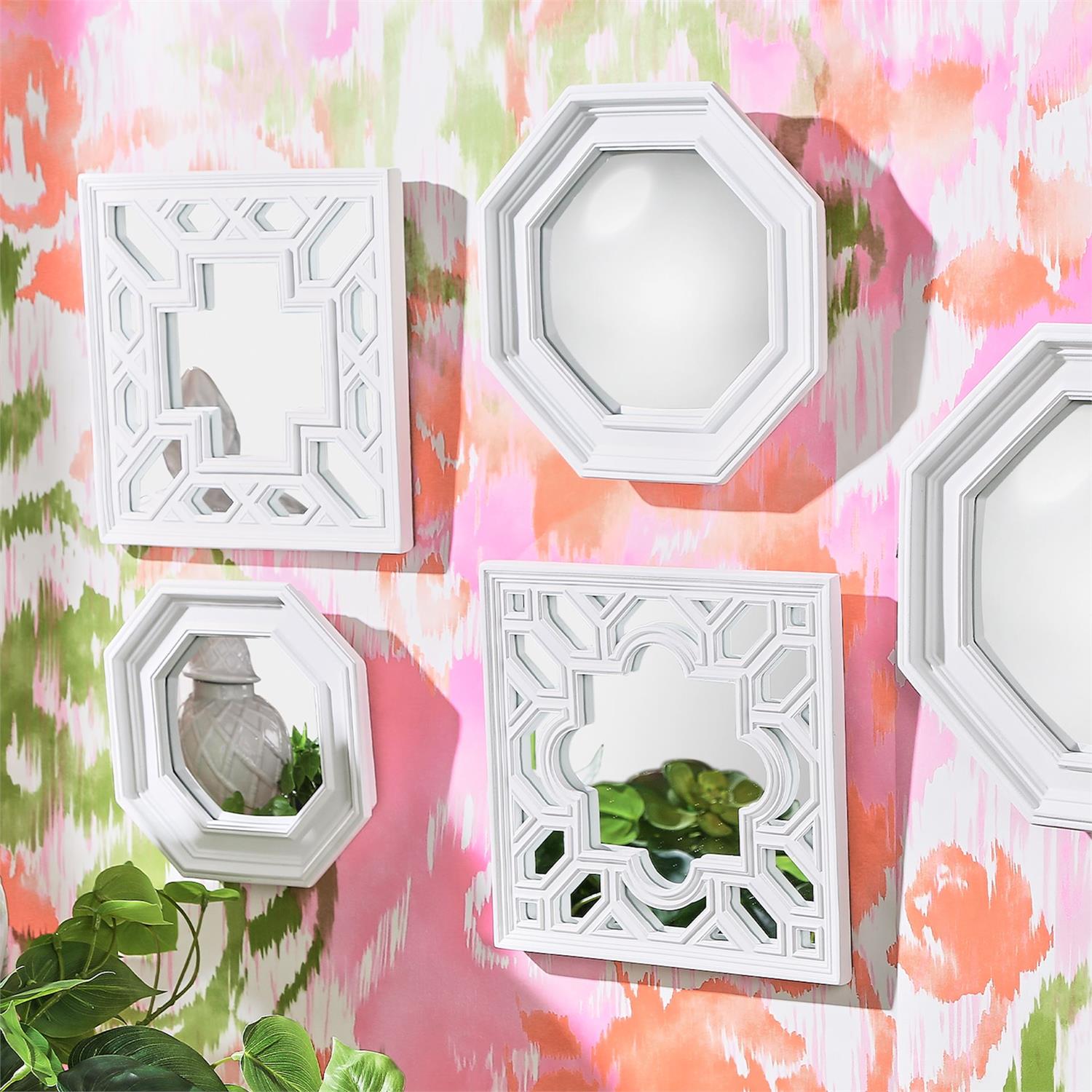 Octogon Hanging Wall Mirror Set of 3