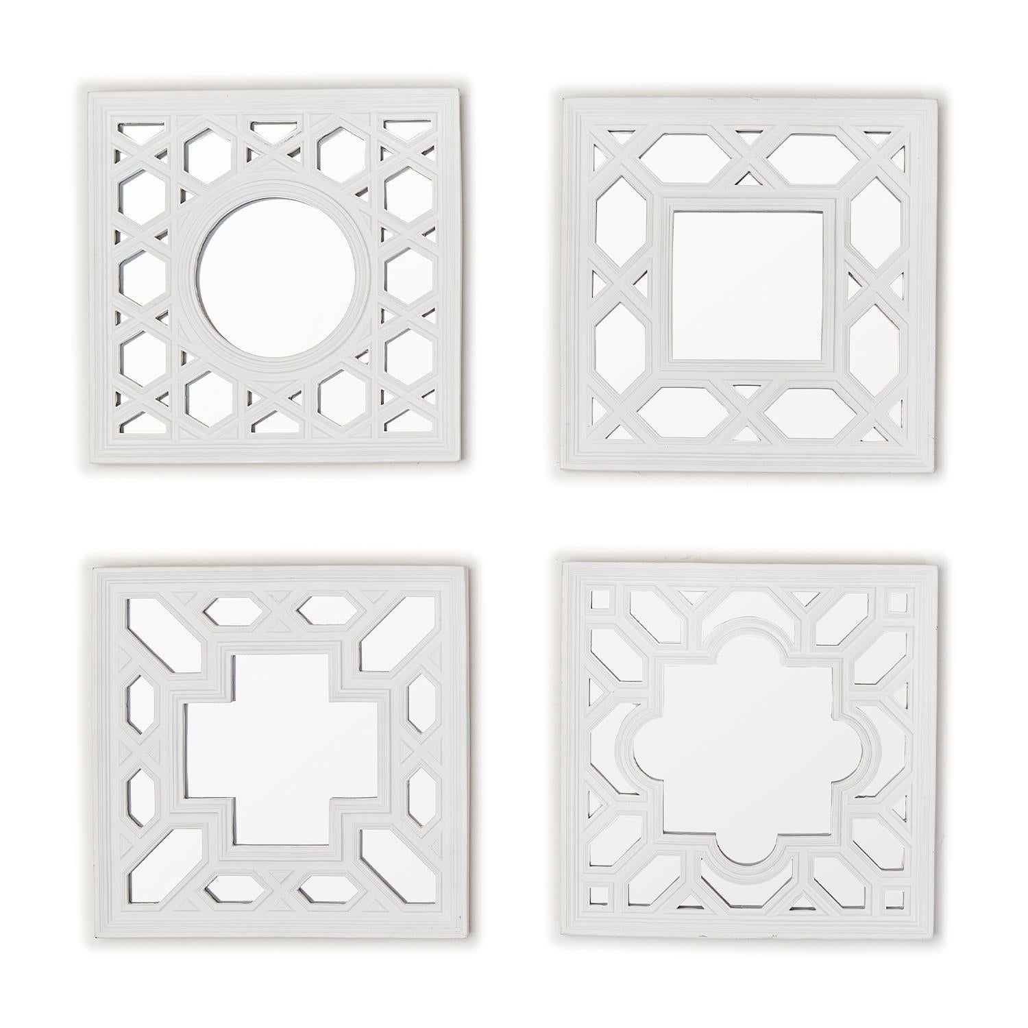 Geometric Design Mirror Set of 4