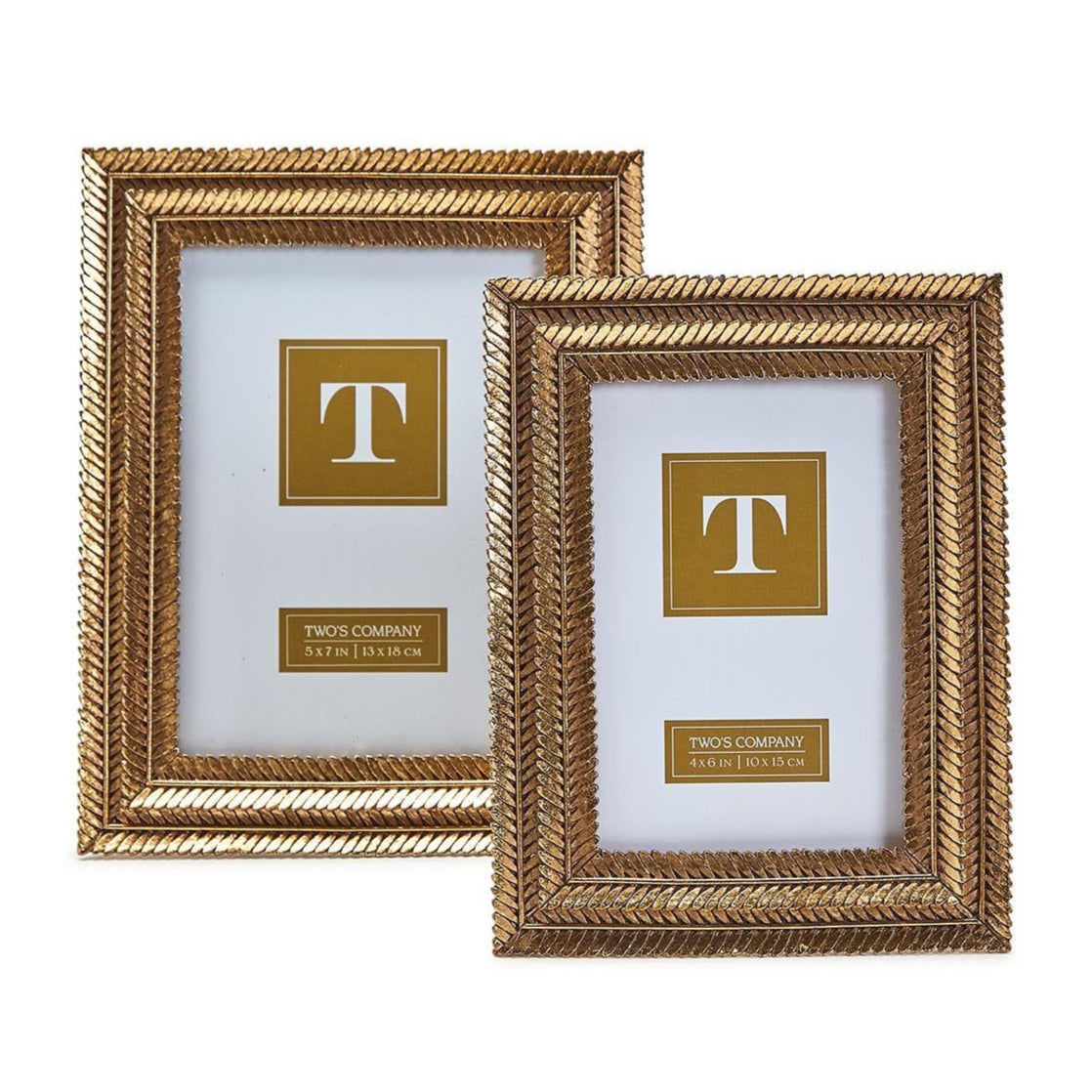 Gold Fern Photo Frame Set of 2