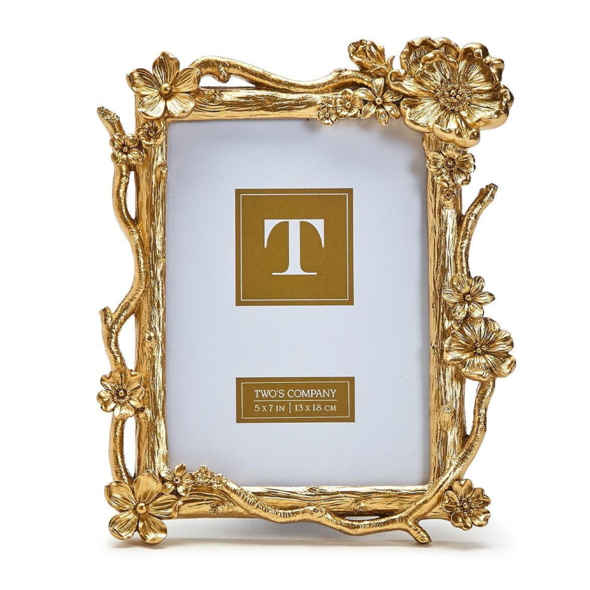 Gold Floral Spray Photo Frame