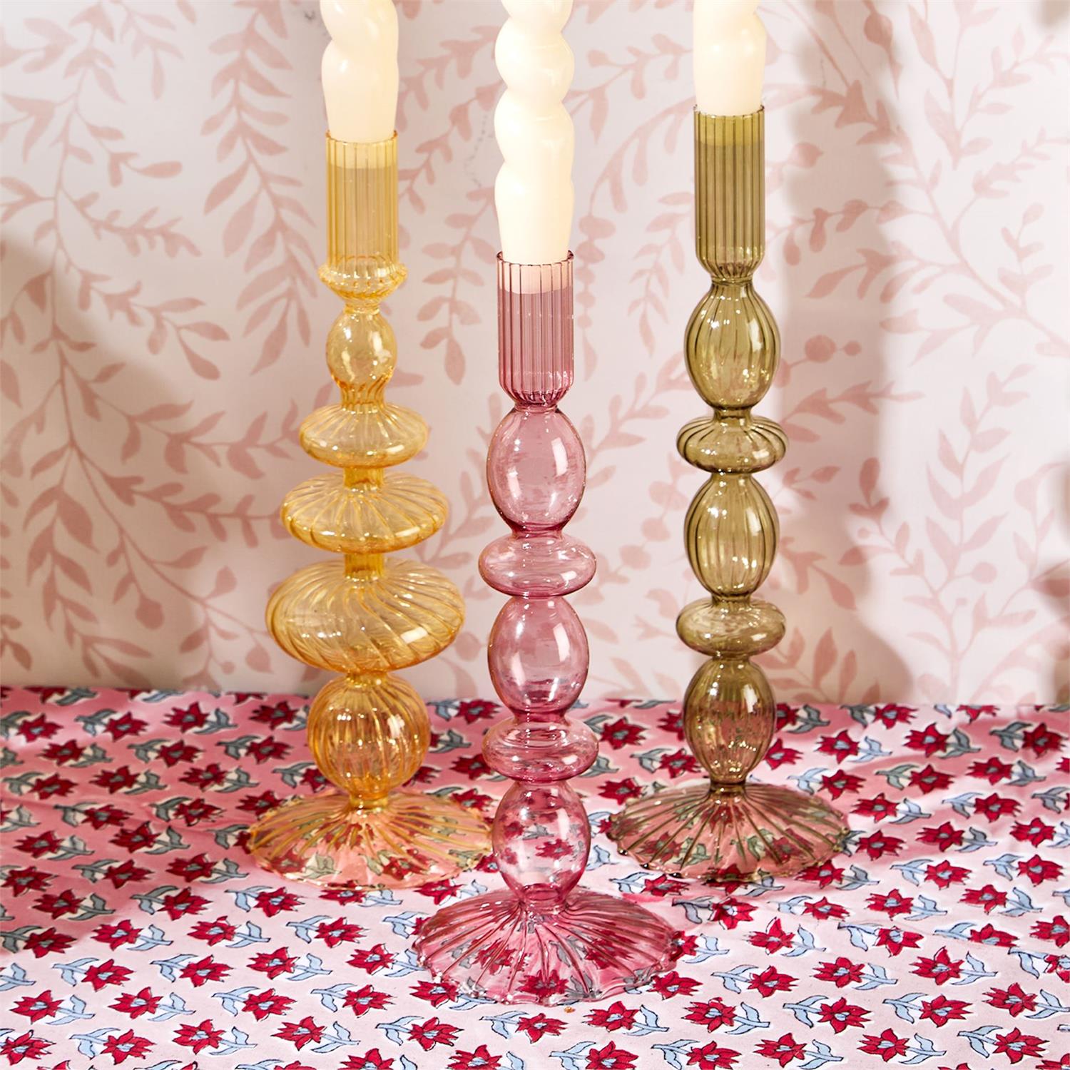 Colorful Taper Candlestick Candleholder Set of 5