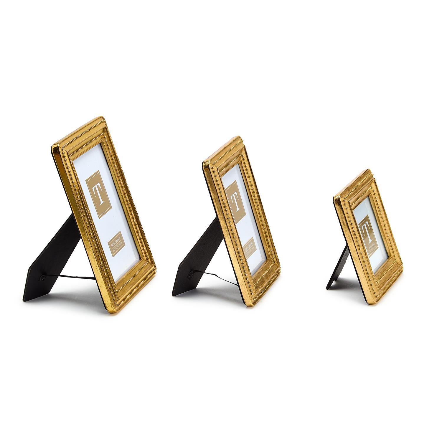 Gold Beaded Edge Photo Frame Set of 3