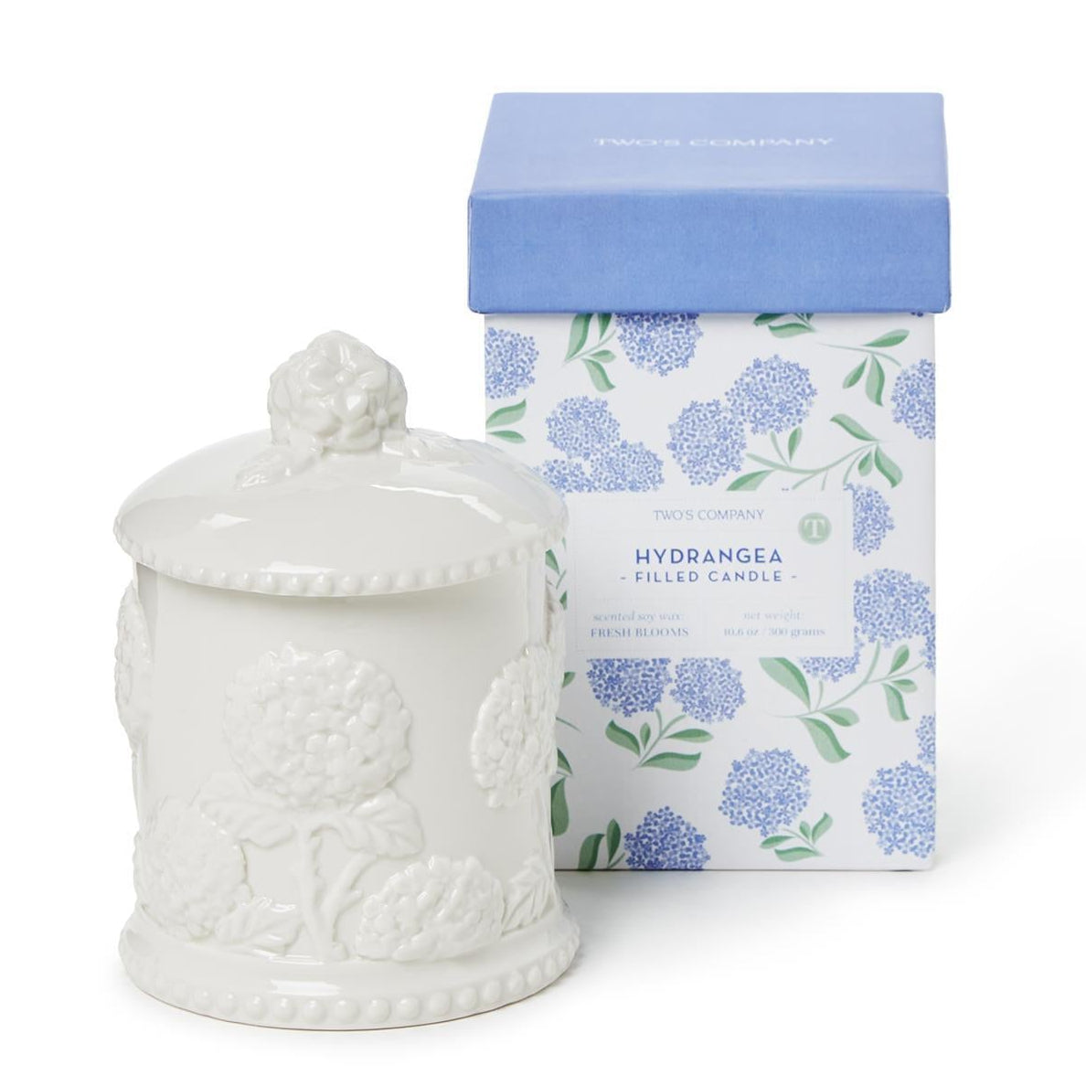 Hydrangea Relief Filled Candle