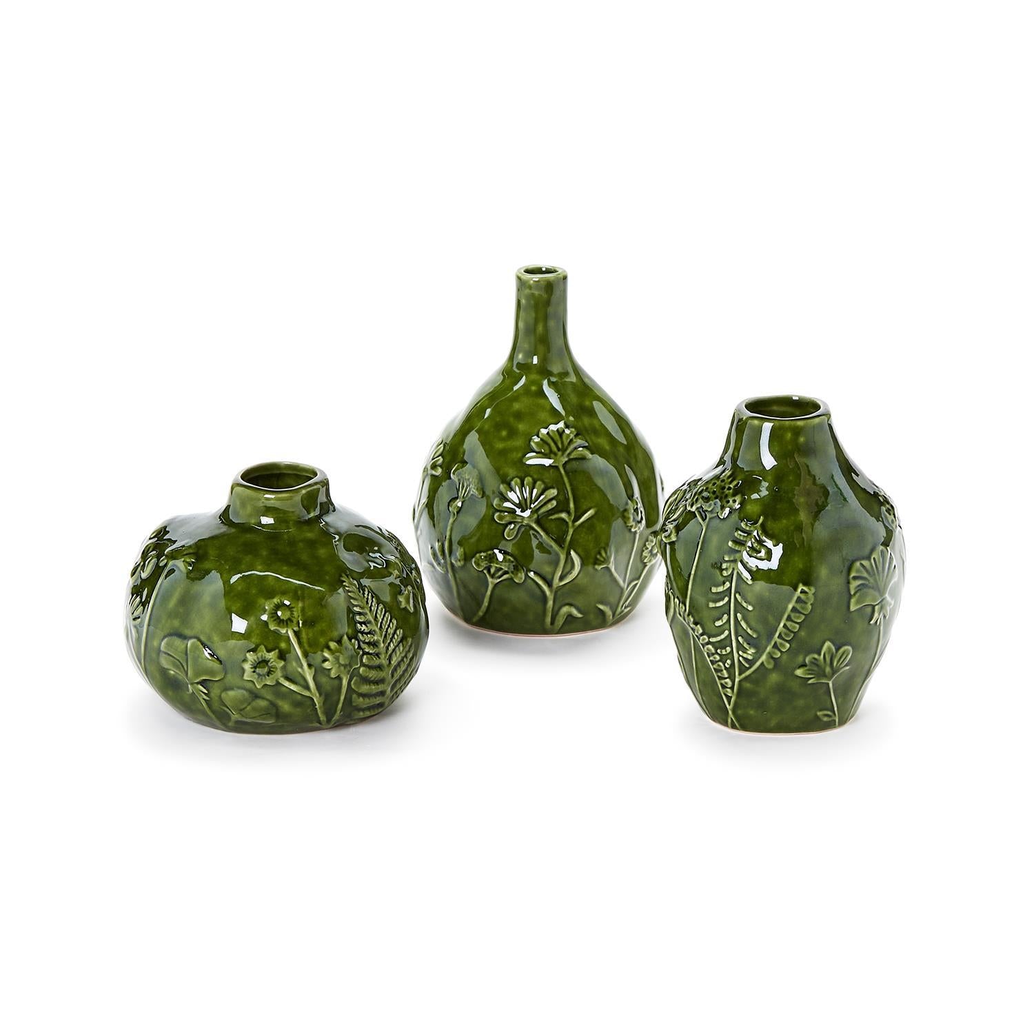 Floral Scape Vase Set of 3