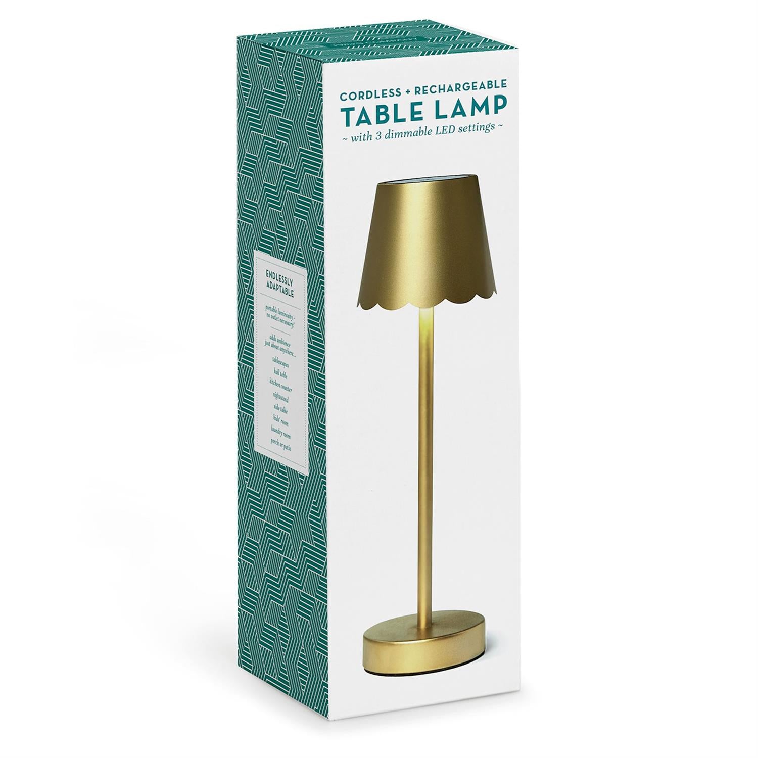 Scalloped LED Portable Cordless Table Lamp