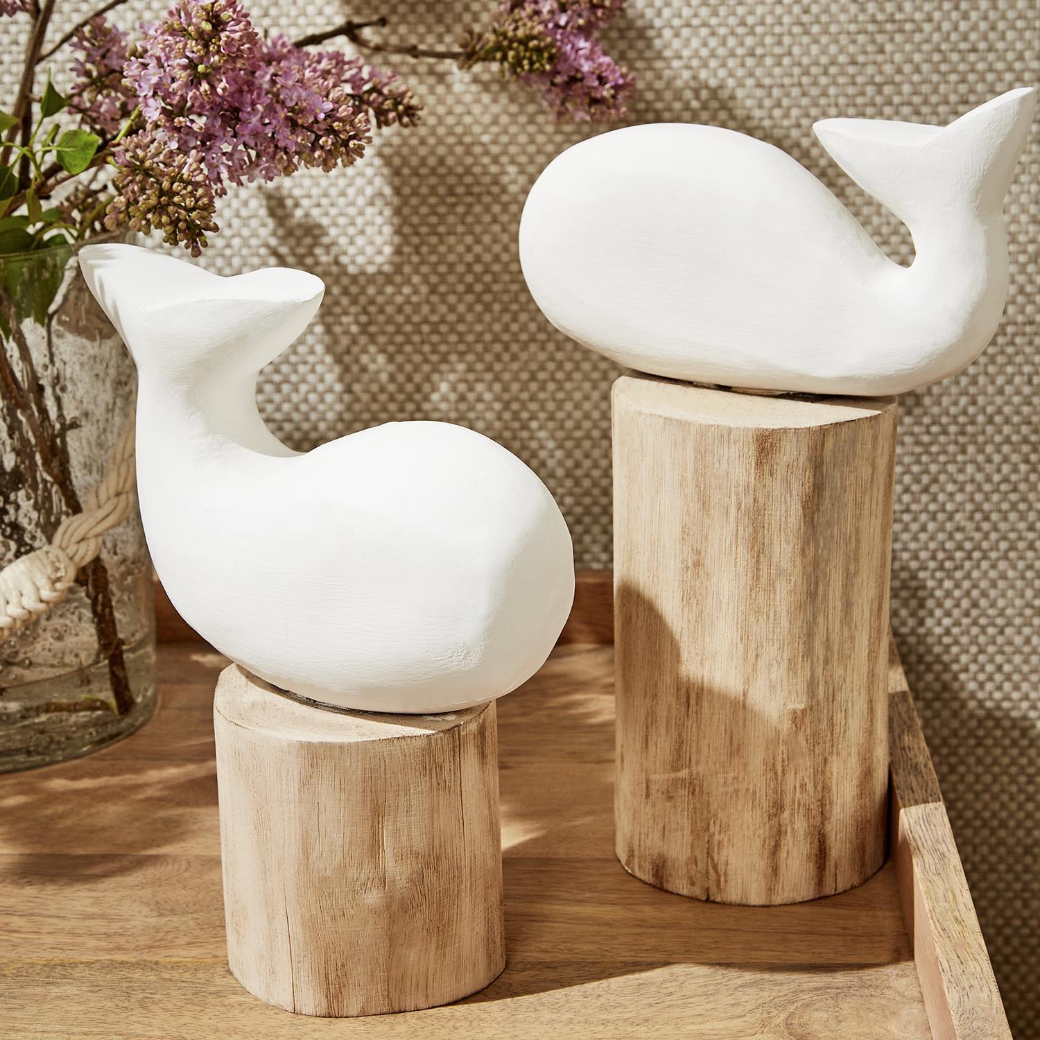 Carved Fish on Dock Post Set of 2