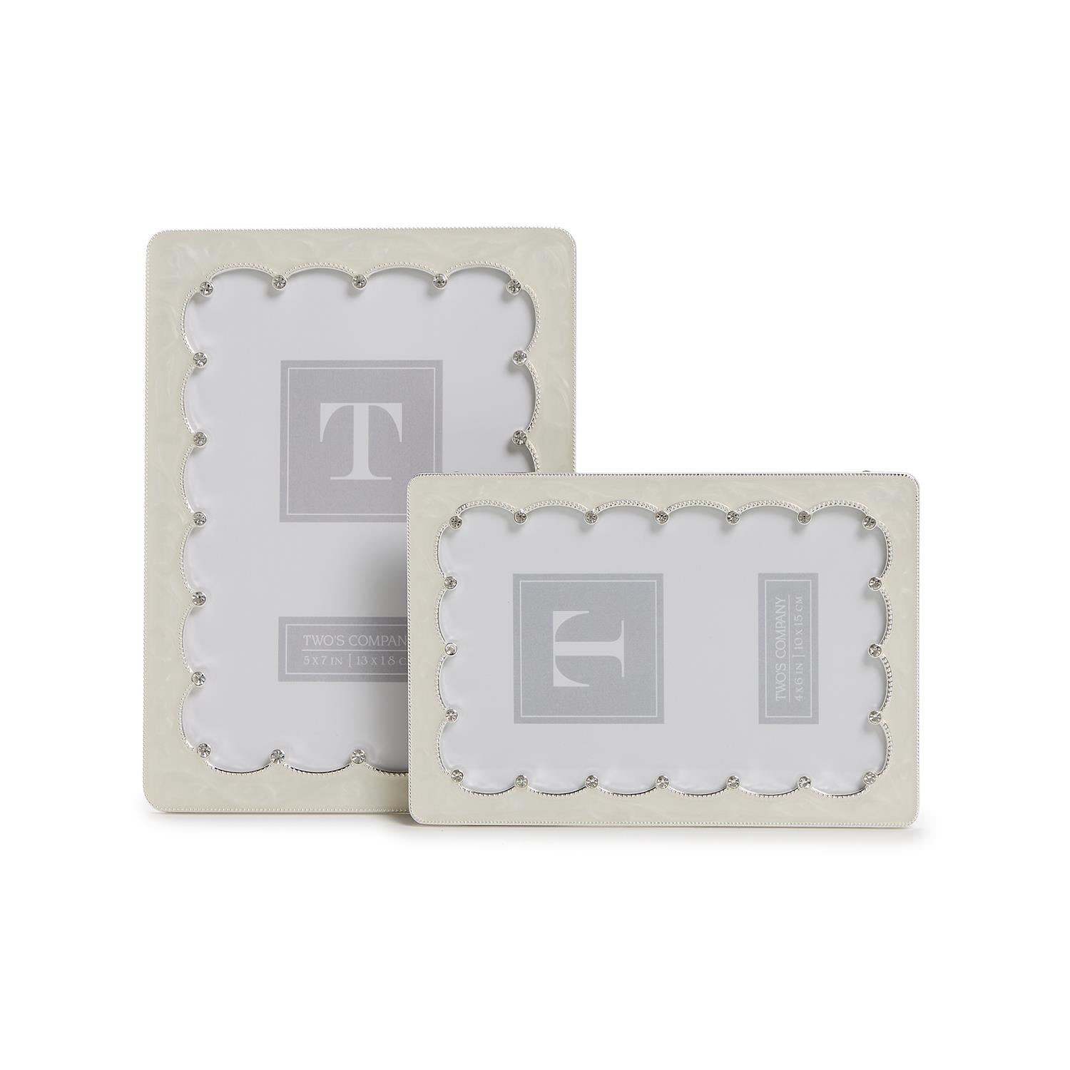 Scalloped Crystal Photo Frame Set of 2