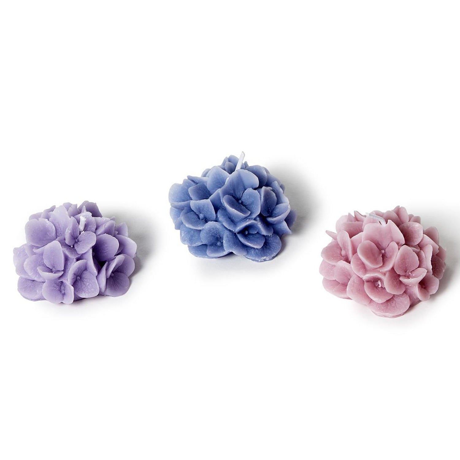 Hydrangea Floral Blooms Scented Candle Set of 3