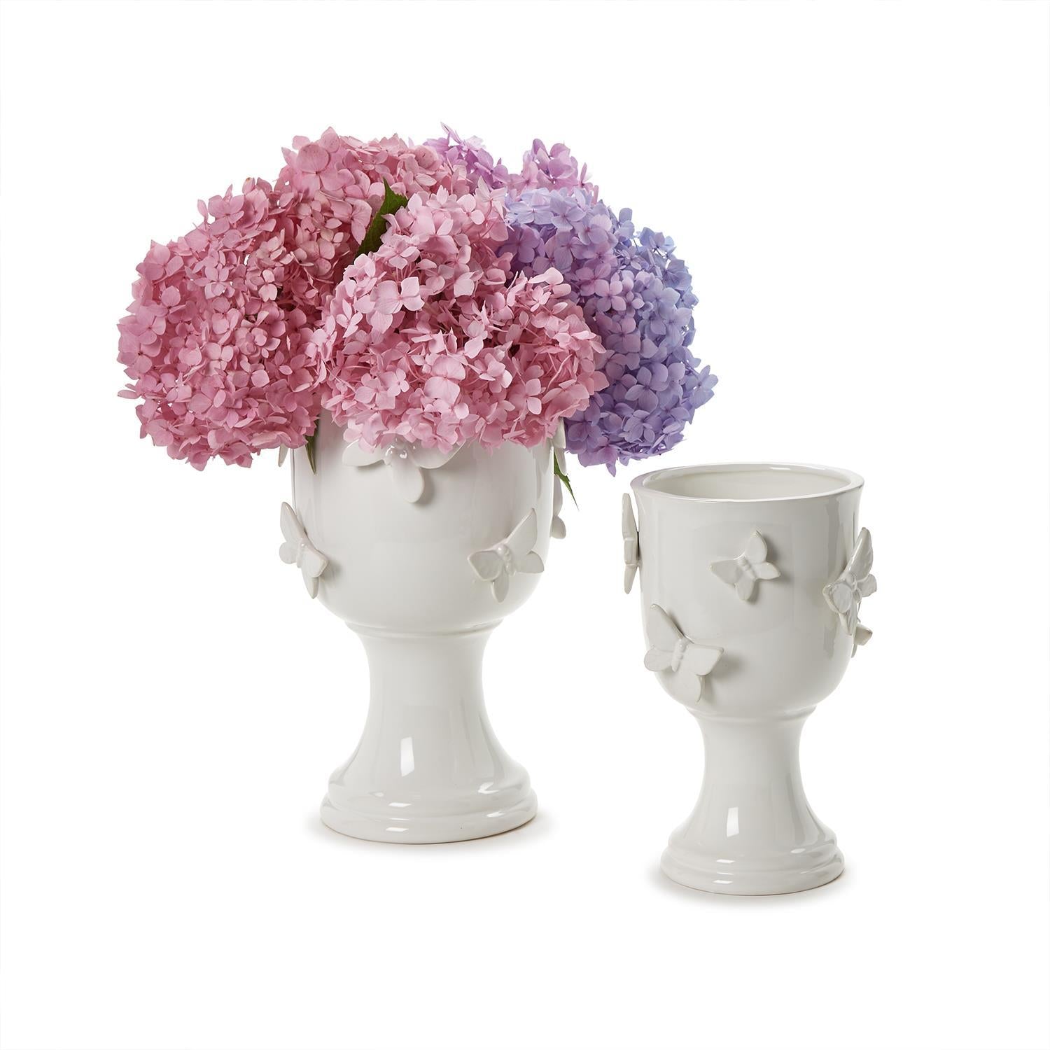 Butterfly Pedestal Cachepot Set of 2