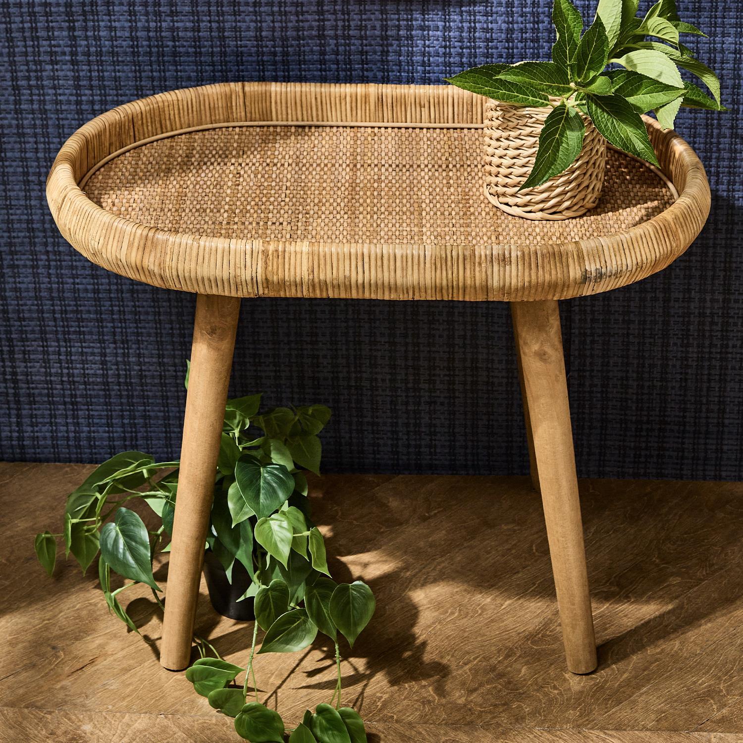 Hand-Crafted Rattan Side/End Table