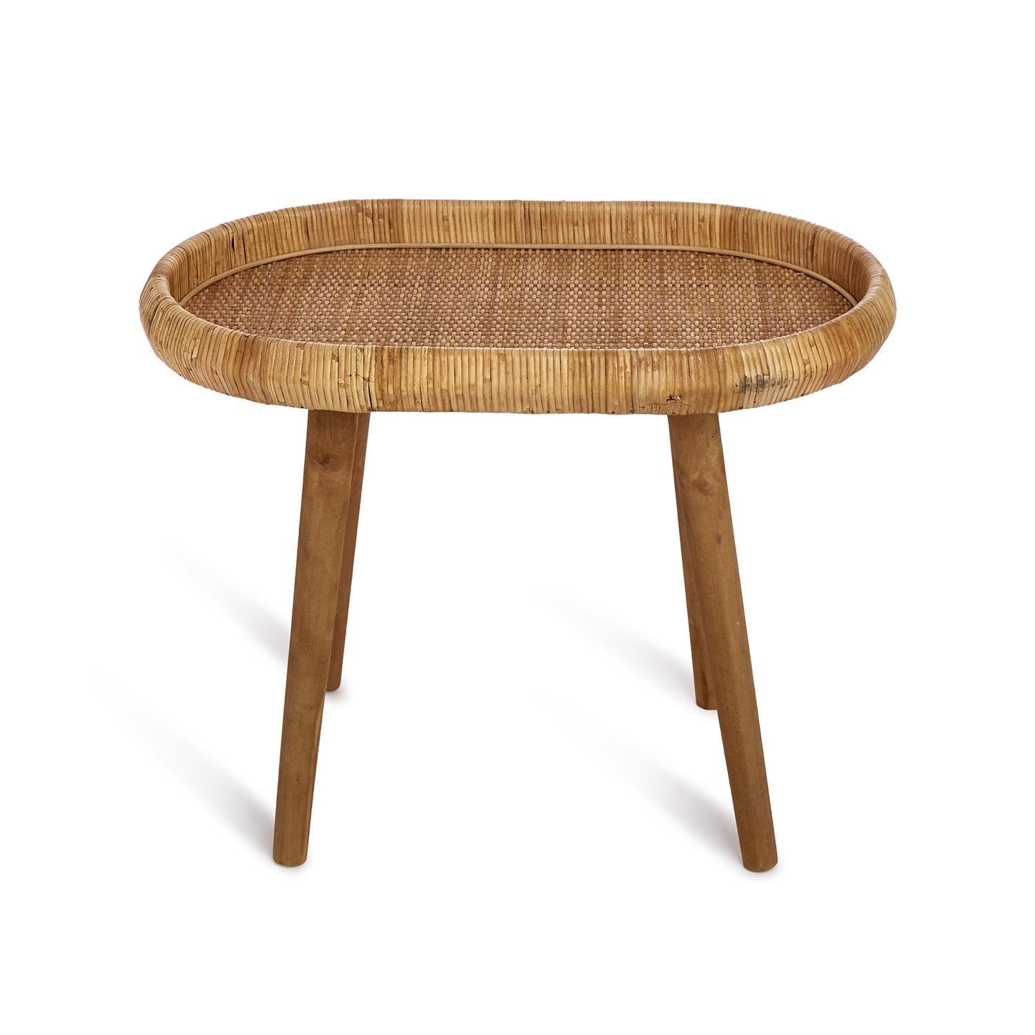 Hand-Crafted Rattan Side/End Table