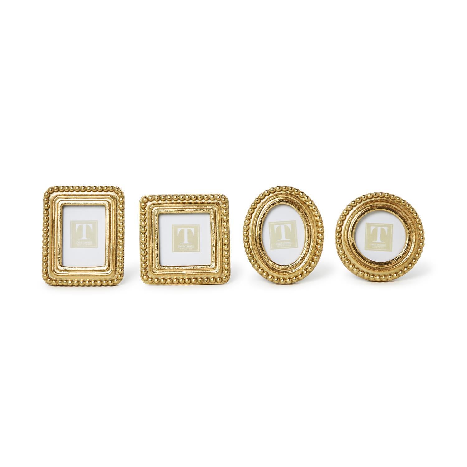 Beaded Texture Gold Photo Frame Set of 4