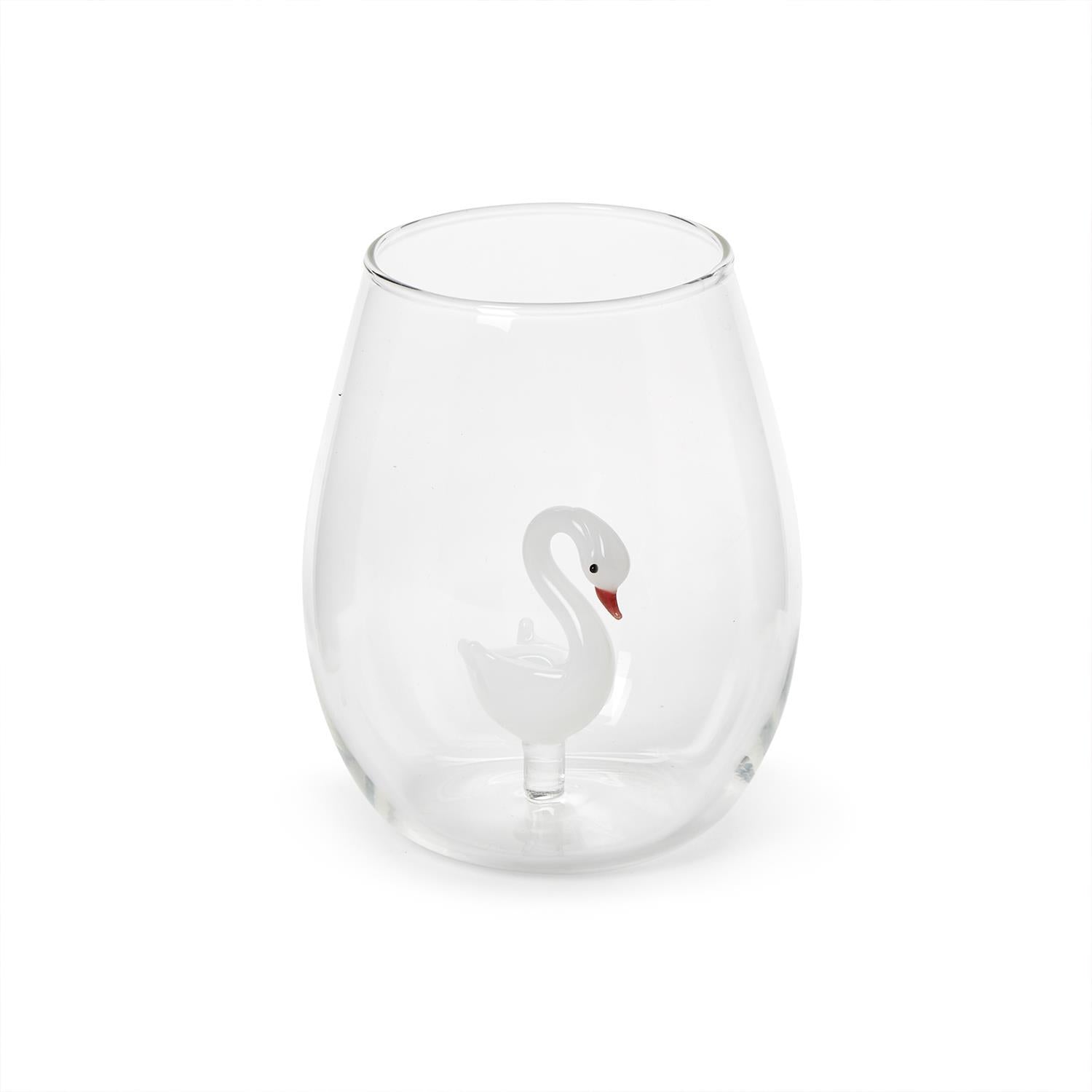 Swan Stemless Wine Glass Set of 2