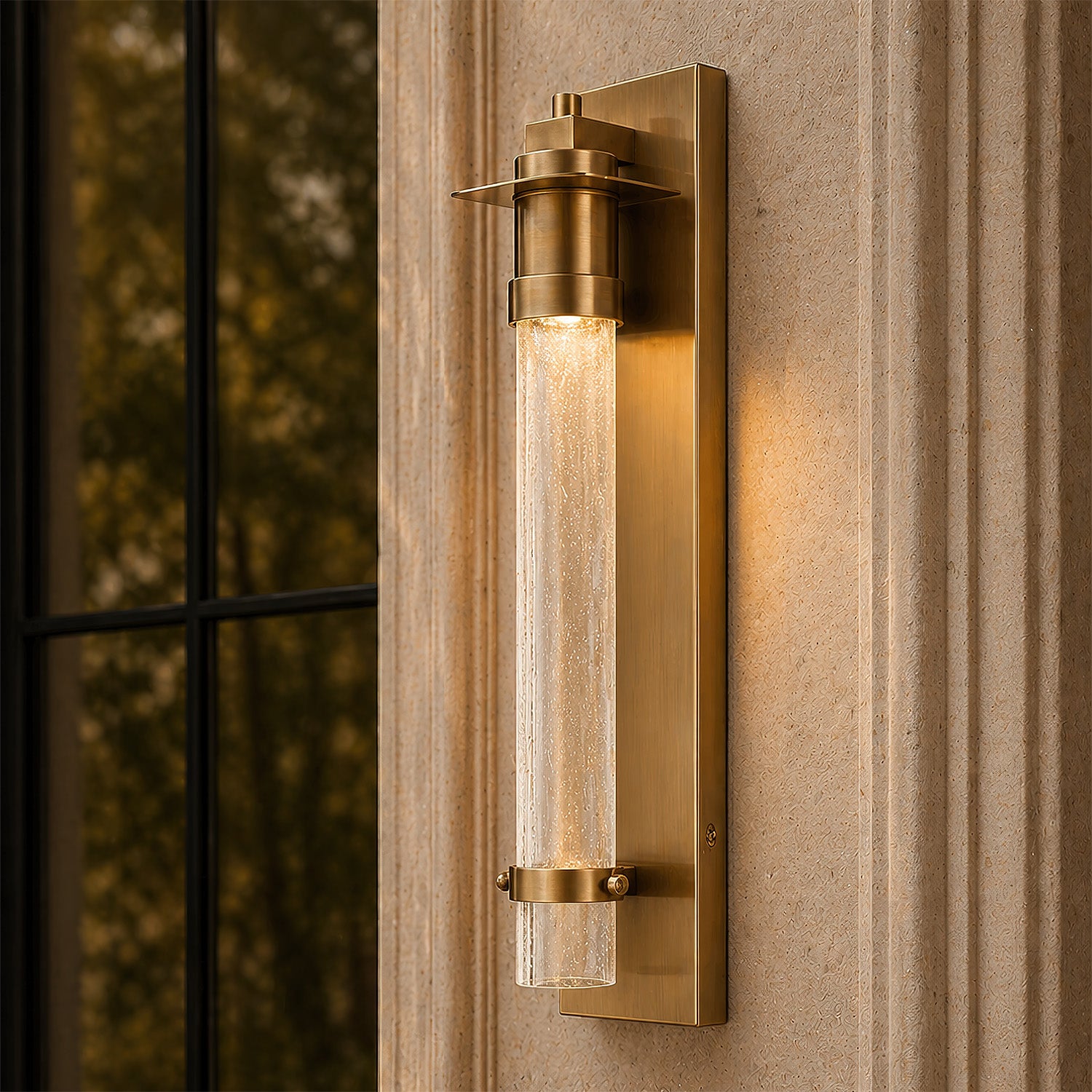 Currey & Co Provence Brass Outdoor Wall Sconce