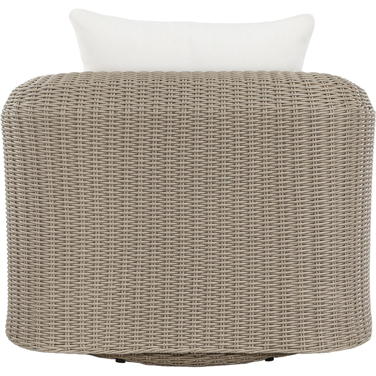 Seacrest Cream Olefin Water Resistant Fabric And Wicker Outdoor Patio Swivel Chair