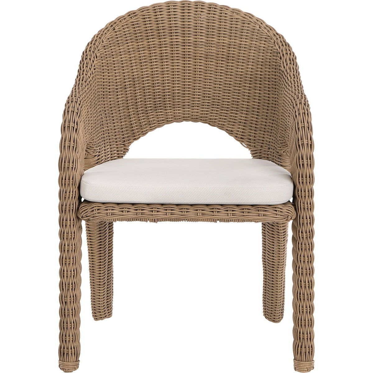 Seacrest Natural Olefin Water Resistant Fabric And Wicker Outdoor Patio Dining Chair