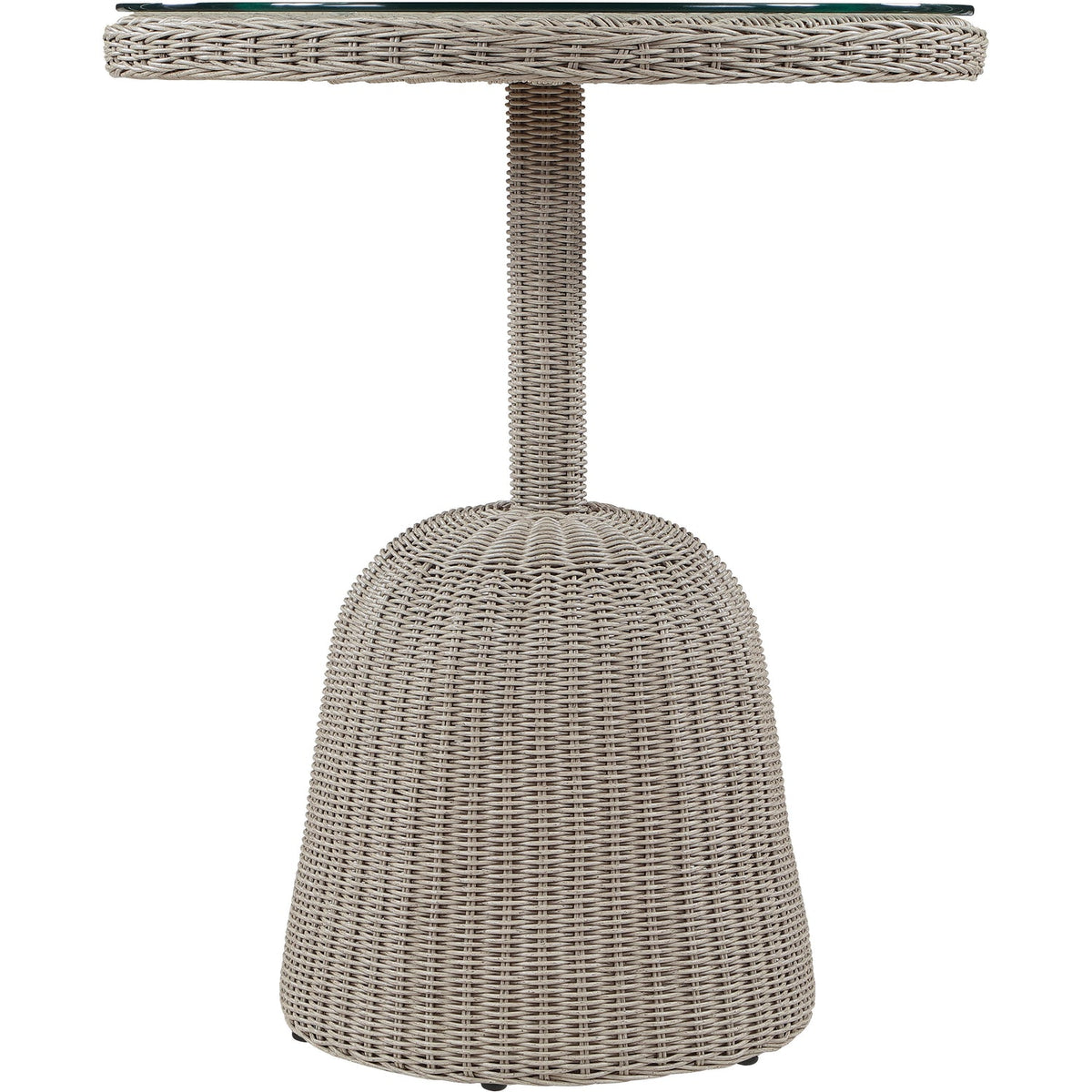 Seacrest 36in Taupe Tempered Glass Top And Wicker Outdoor Patio Counter Table