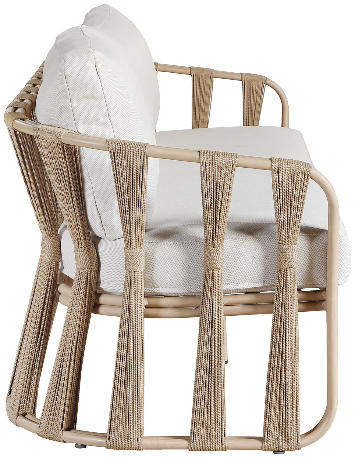 San Pietro 60.5in Beige Water Resilient Fabric Upholstered Outdoor Patio Loveseat