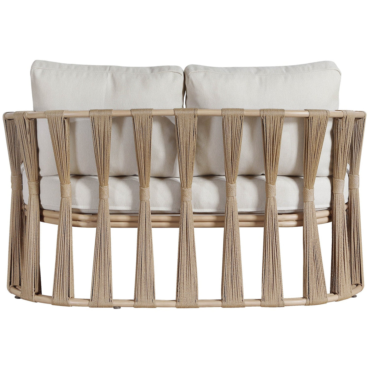 San Pietro 60.5in Beige Water Resilient Fabric Upholstered Outdoor Patio Loveseat