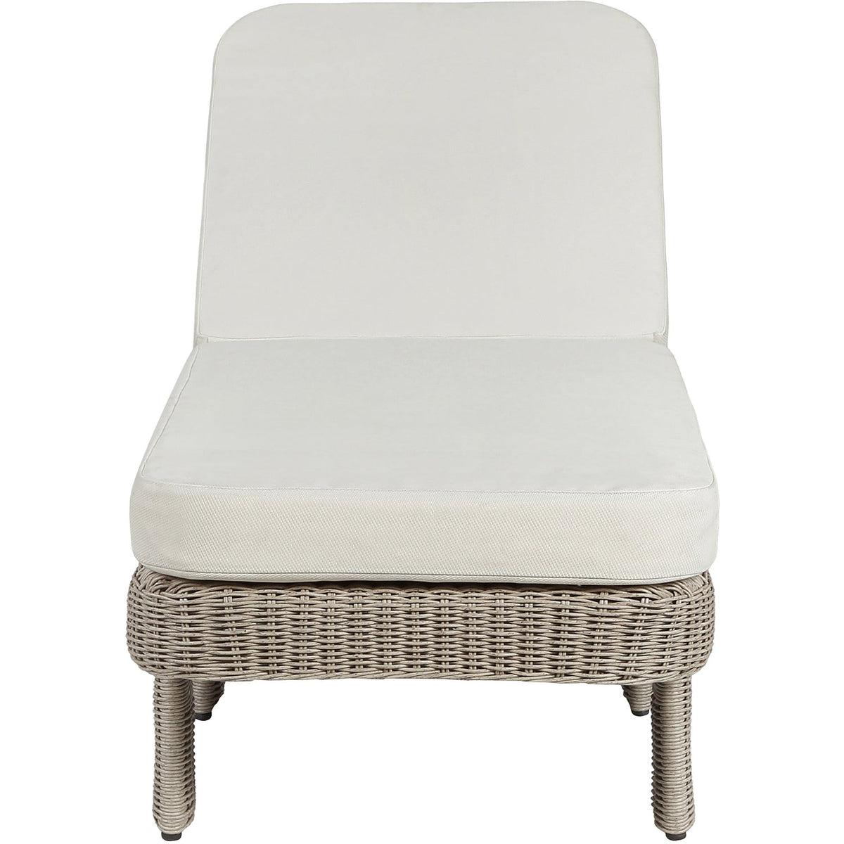Sandbay Cream Olefin Water Resistant Fabric And Wicker Outdoor Patio Lounge Chair