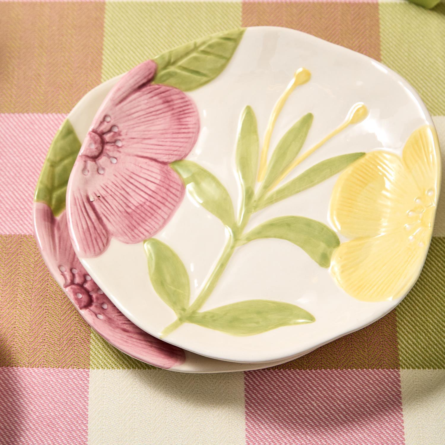 Floral Tidbit Plate Set of 4