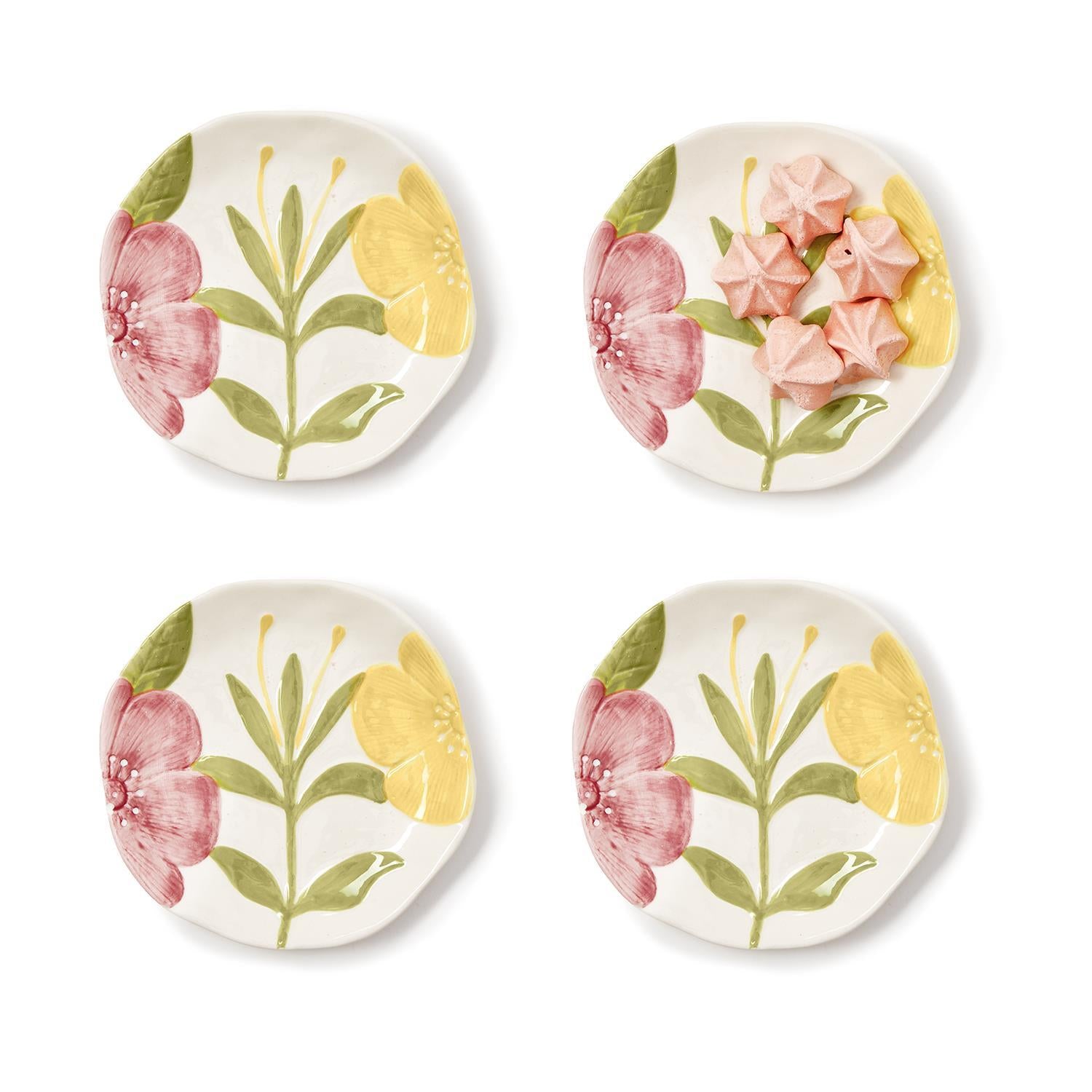 Floral Tidbit Plate Set of 4
