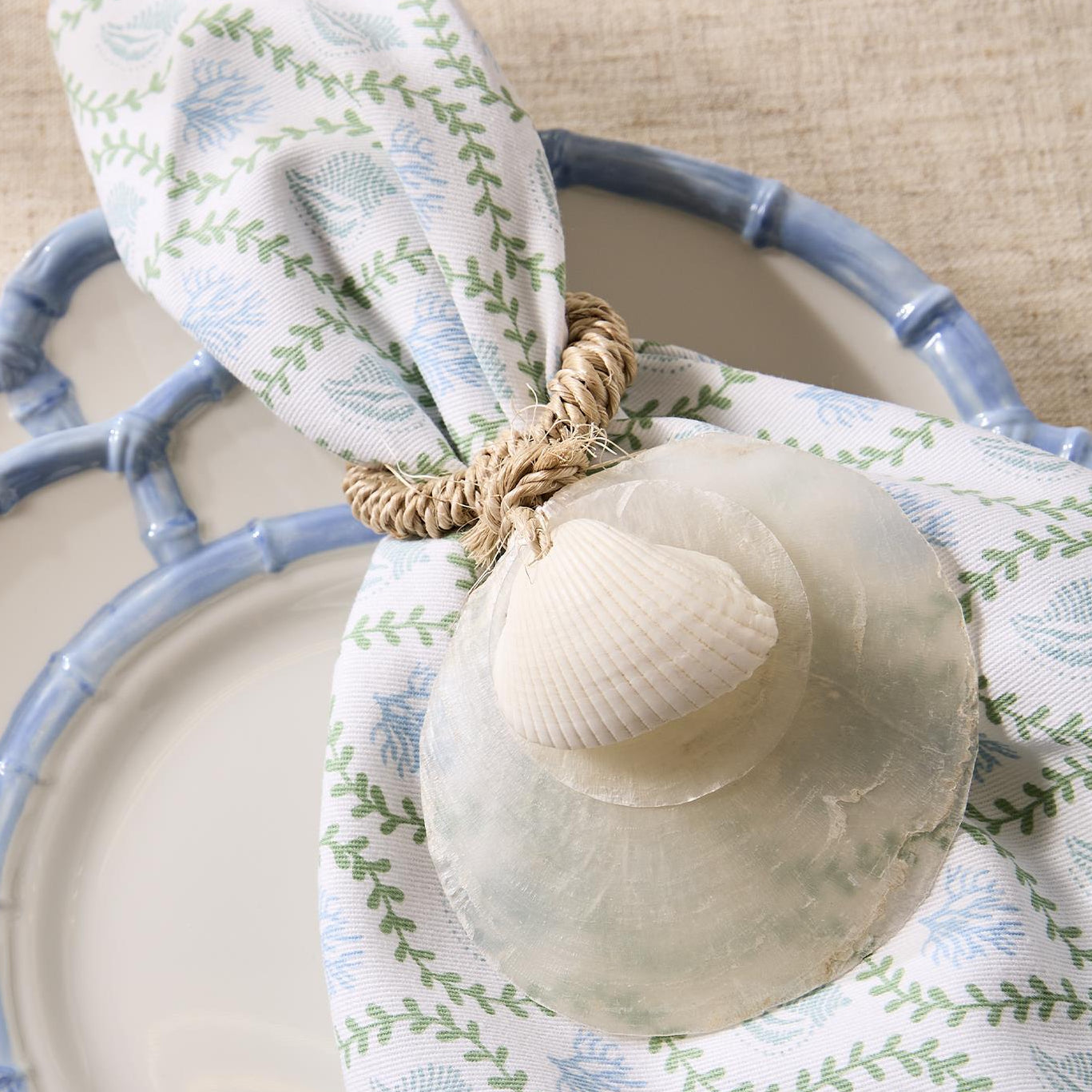 Capiz Shell Napkin Ring Set of 4