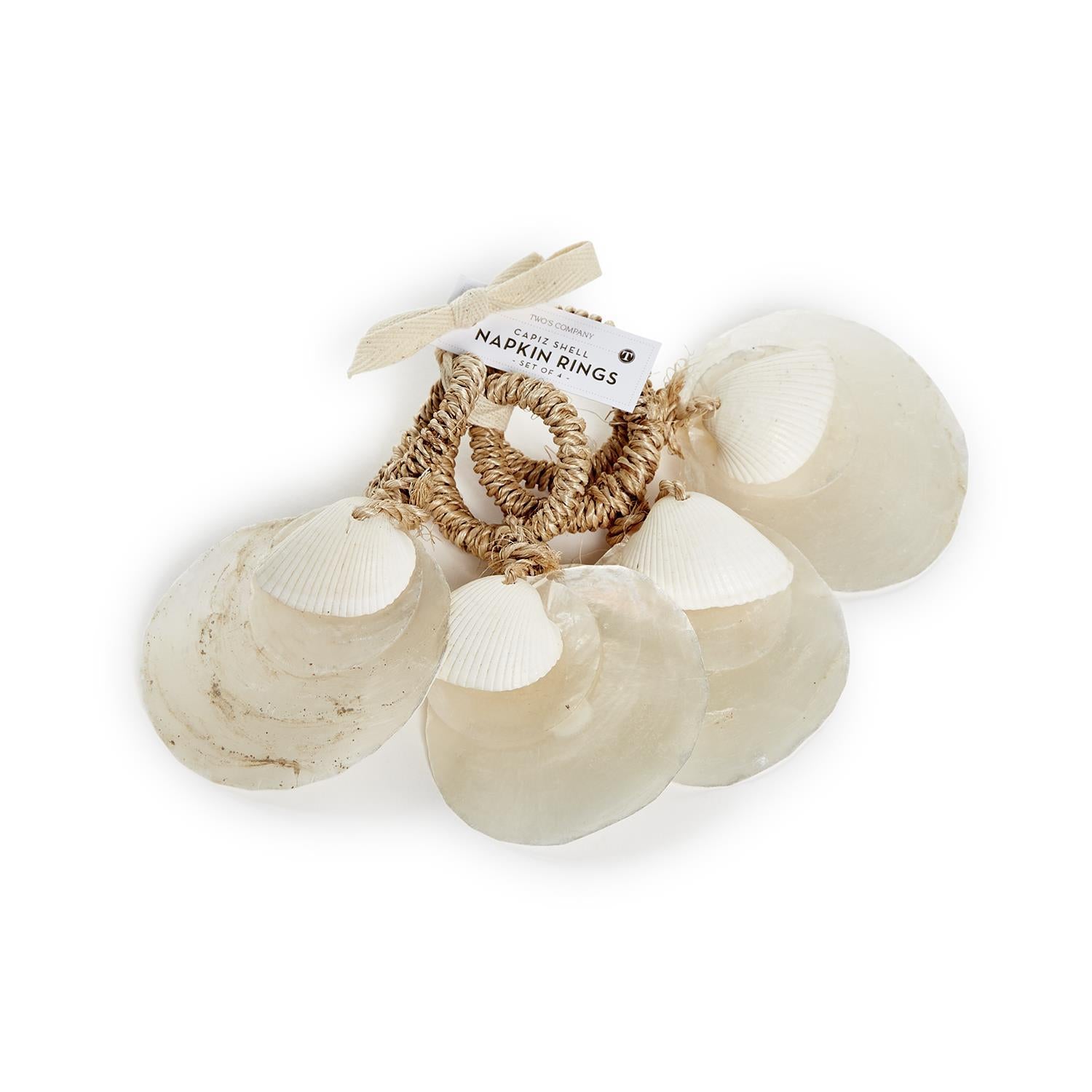 Capiz Shell Napkin Ring Set of 4