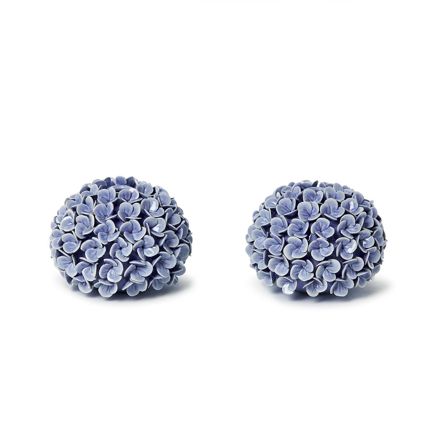 Hydrangea Flower Bud Vase/Taper Candle Holder Set of 2