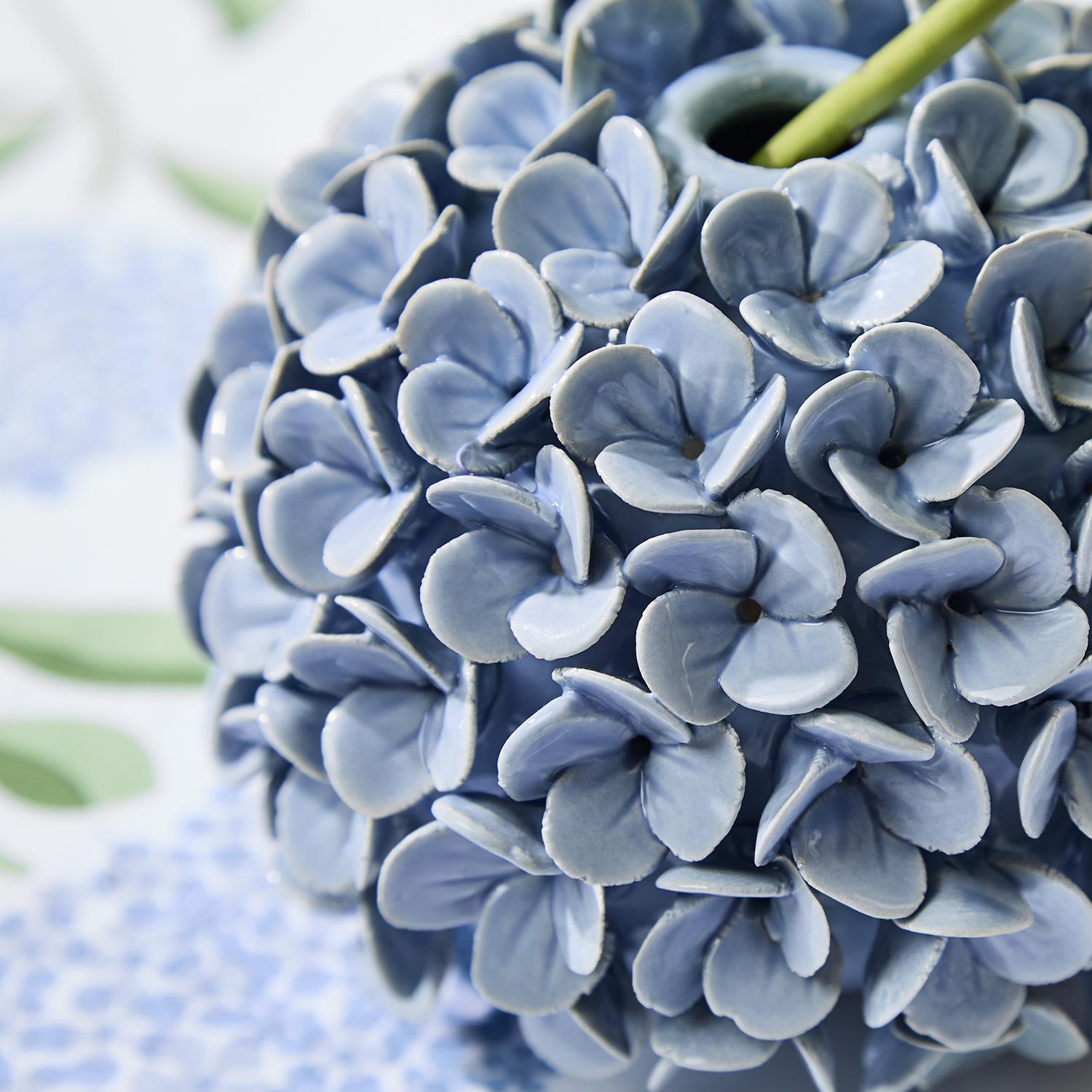 Hydrangea Flower Bud Vase/Taper Candle Holder Set of 2