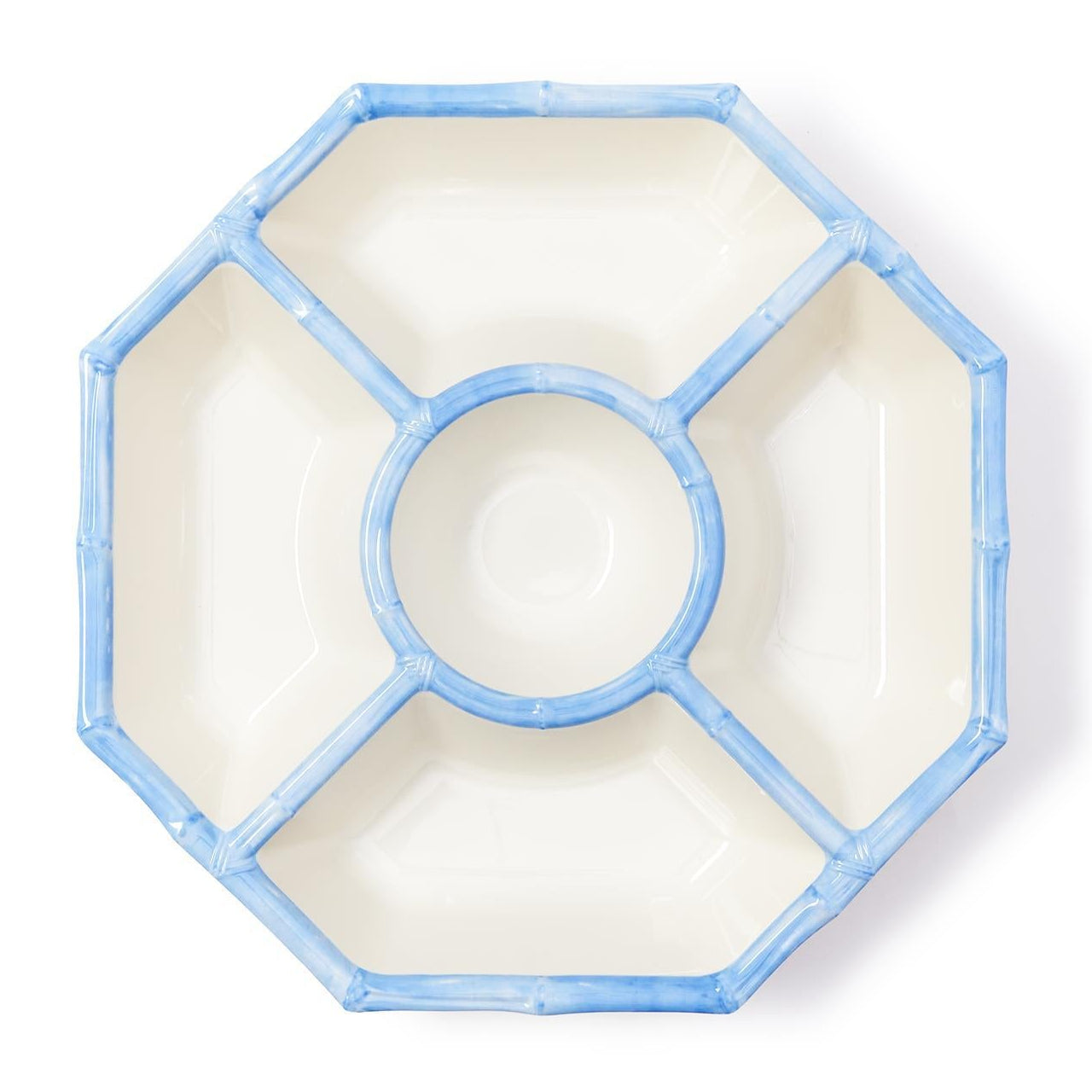 French Blue Bamboo Chip and Dip Bowl