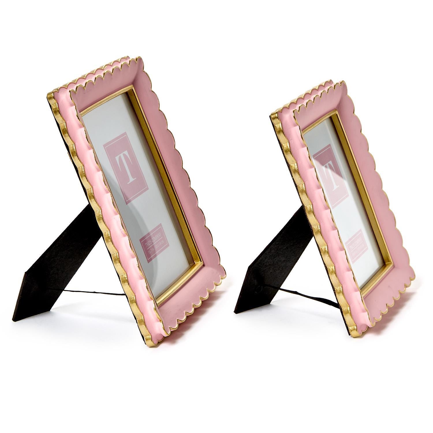 Pink Scalloped Picture Frame Set of 2