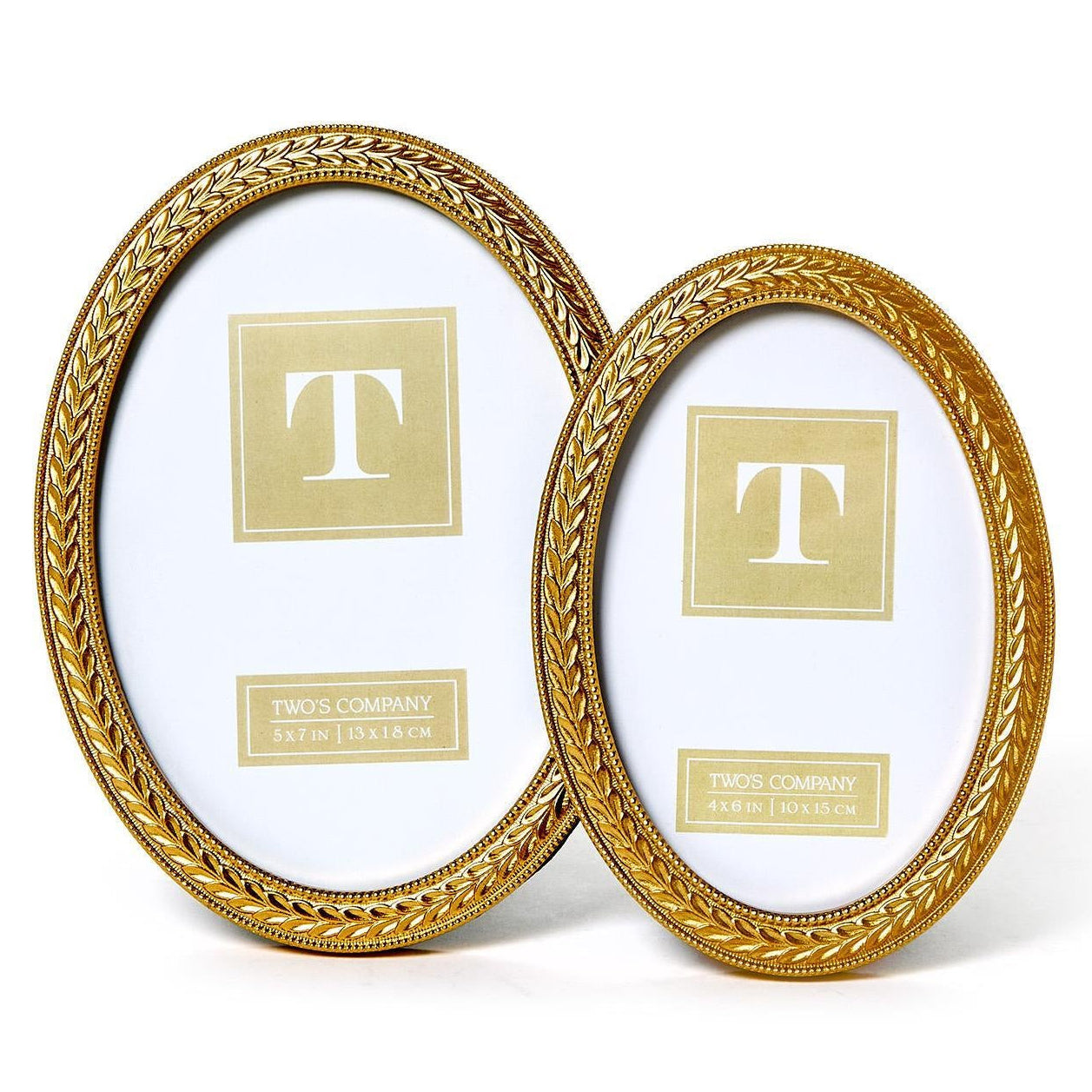 Laurel Wreath Gold Oval Photo Frame Set of 2