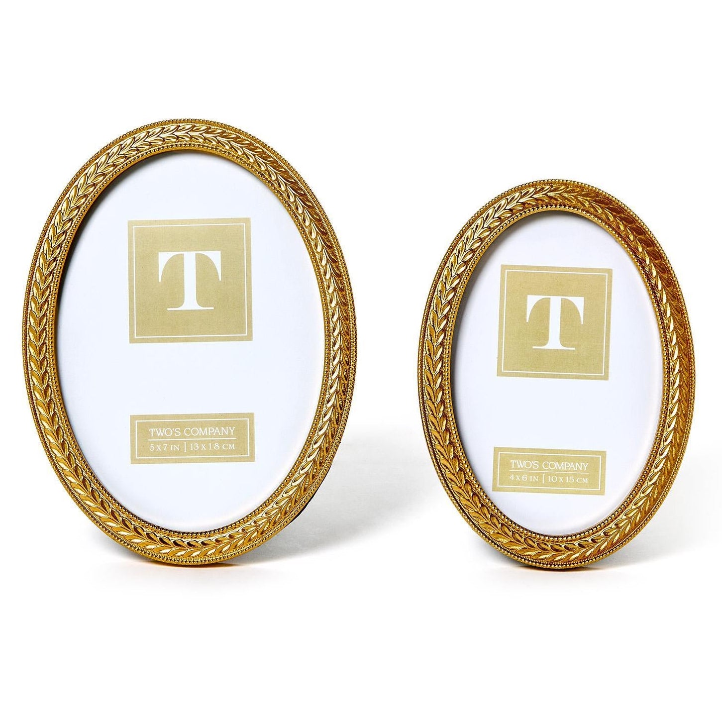 Laurel Wreath Gold Oval Photo Frame Set of 2