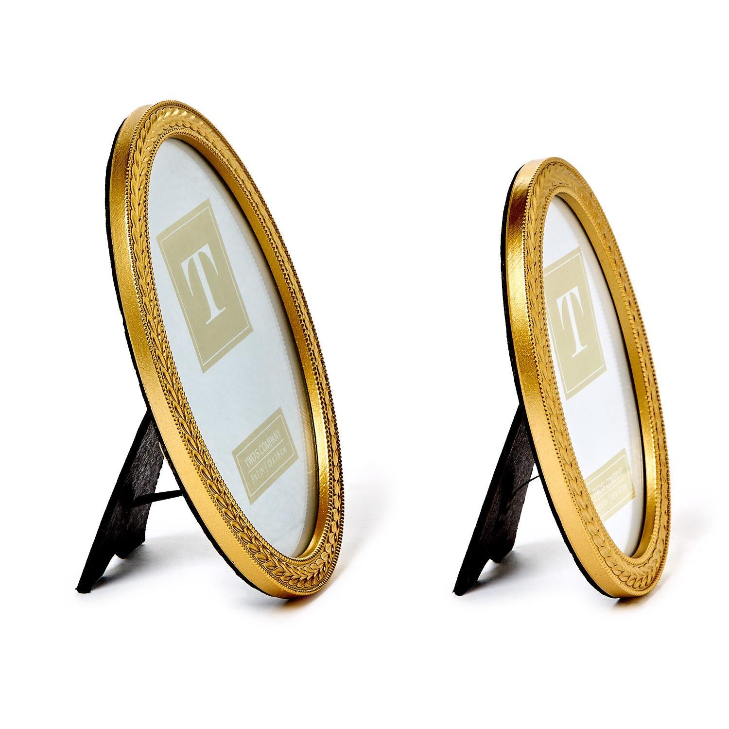 Laurel Wreath Gold Oval Photo Frame Set of 2