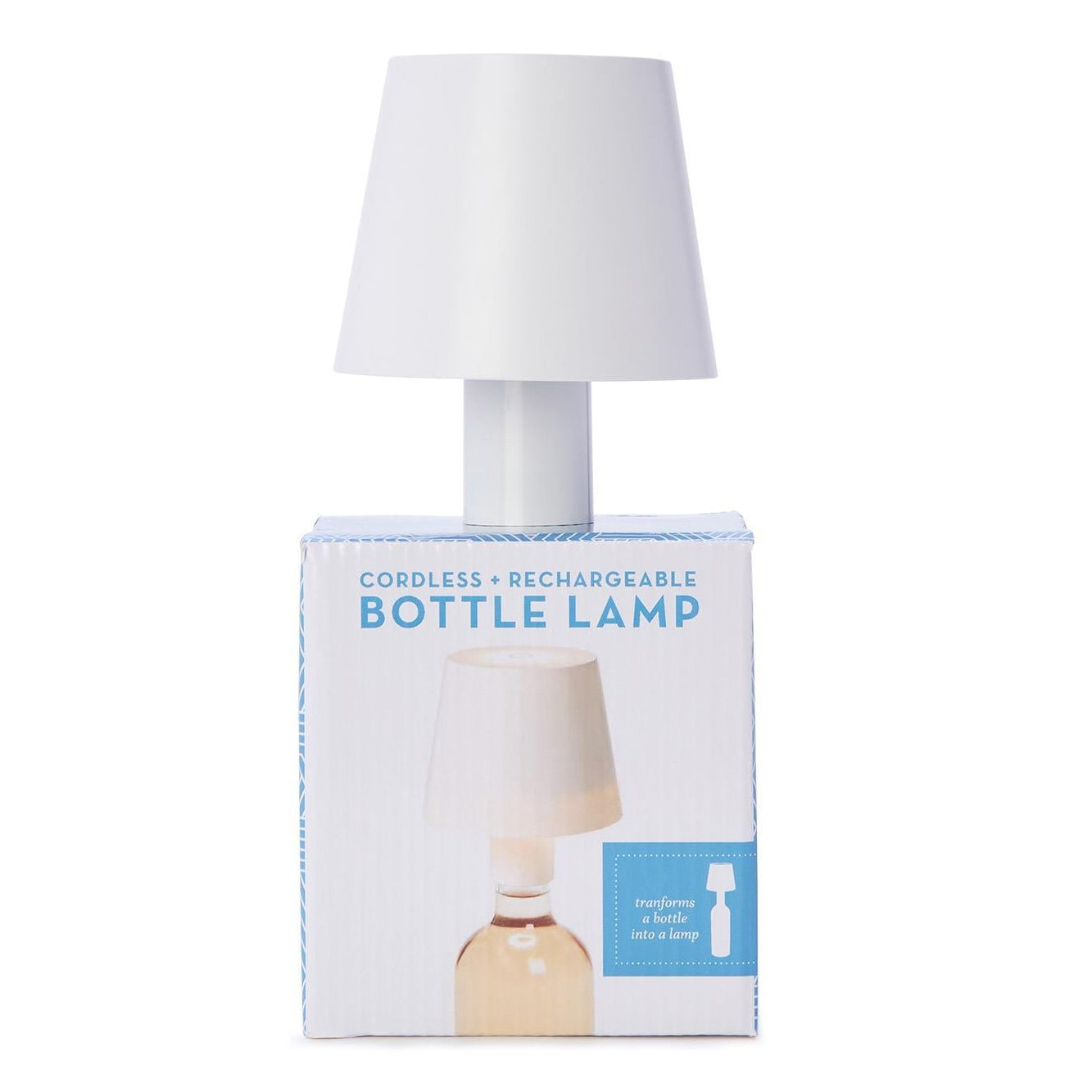LED Portable Cordless White Lampshade Bottle Lamp