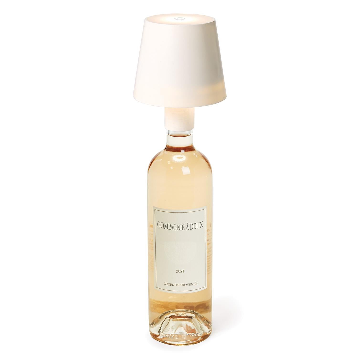 LED Portable Cordless White Lampshade Bottle Lamp