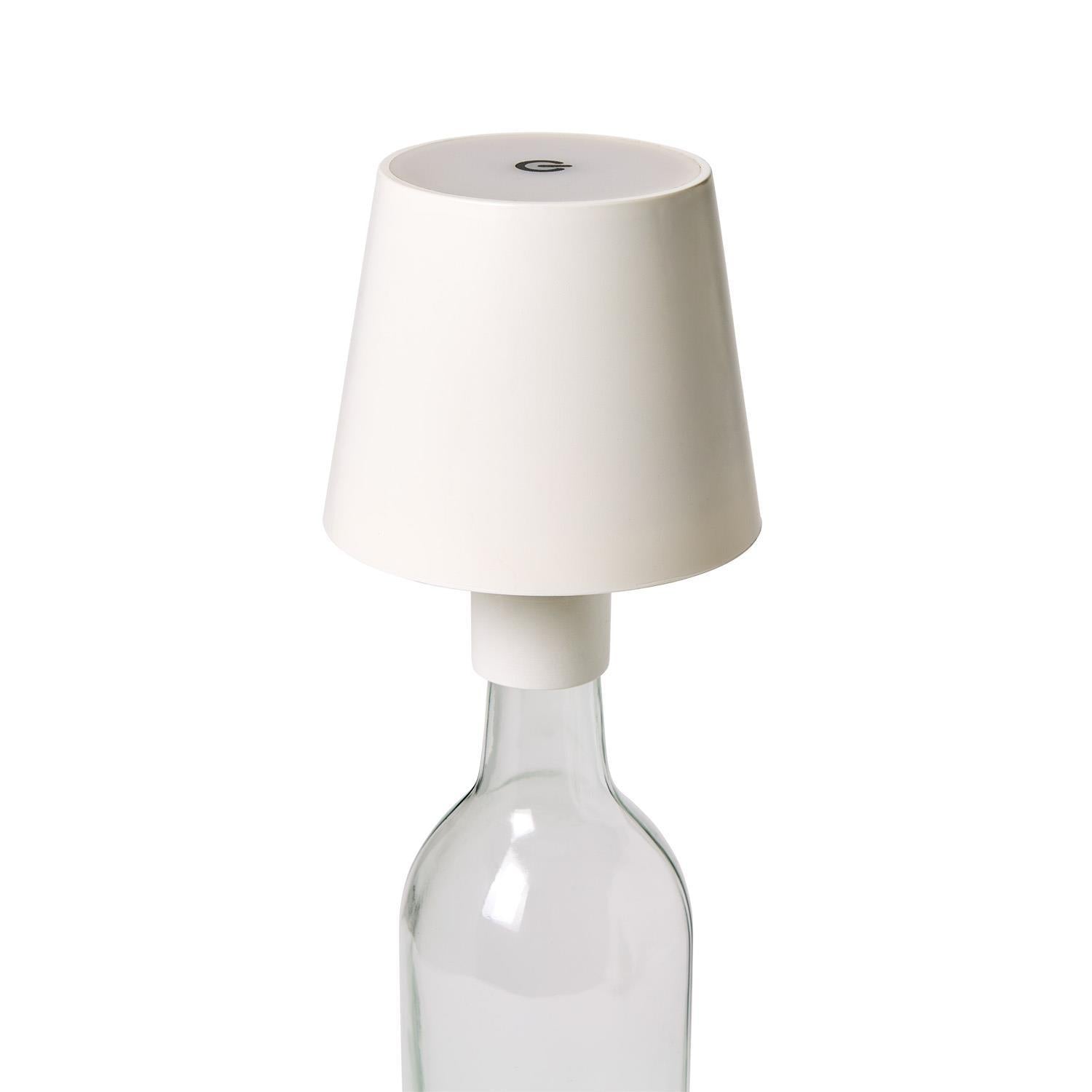 LED Portable Cordless White Lampshade Bottle Lamp
