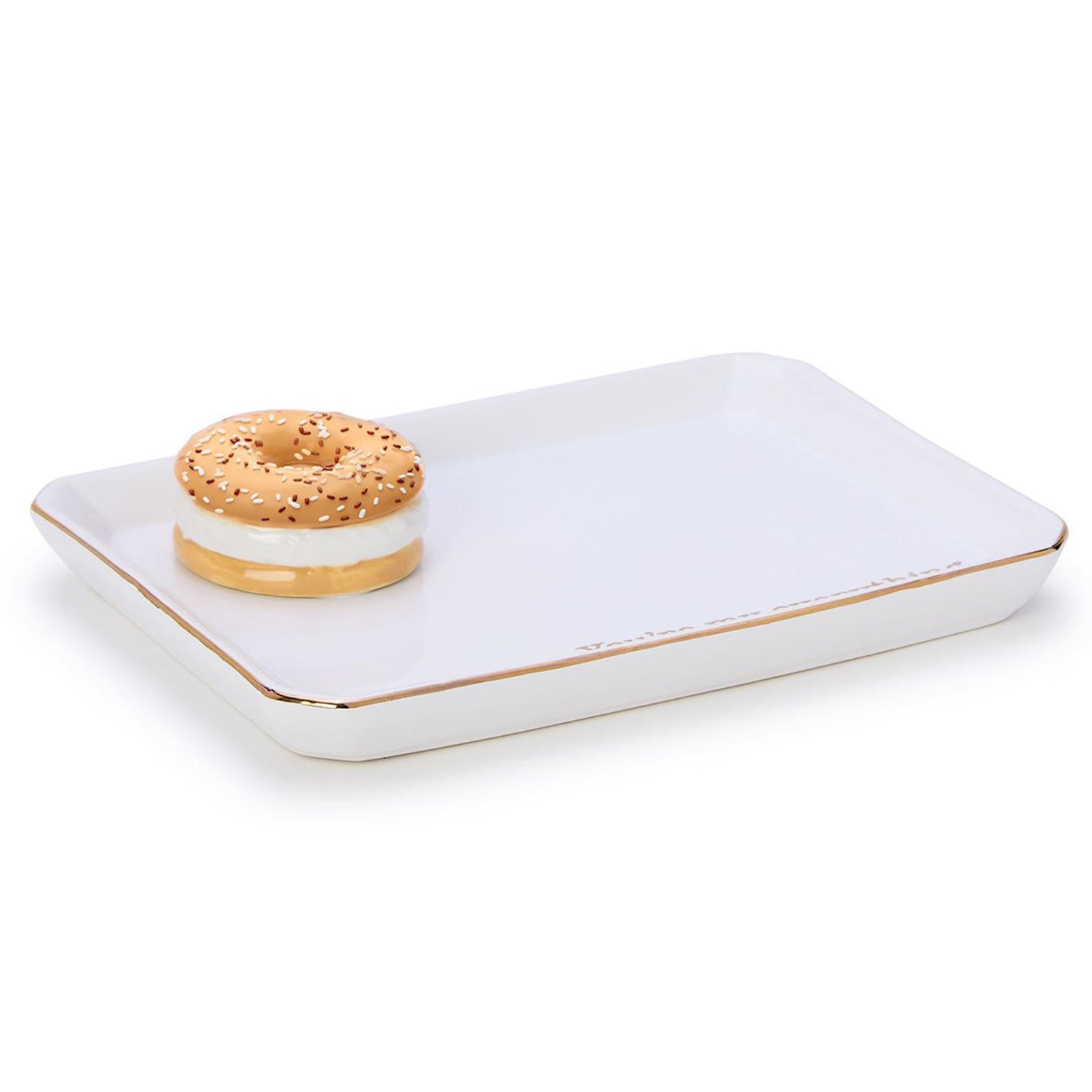 Bagel Icon Trinket Tray with Saying in Gift Box