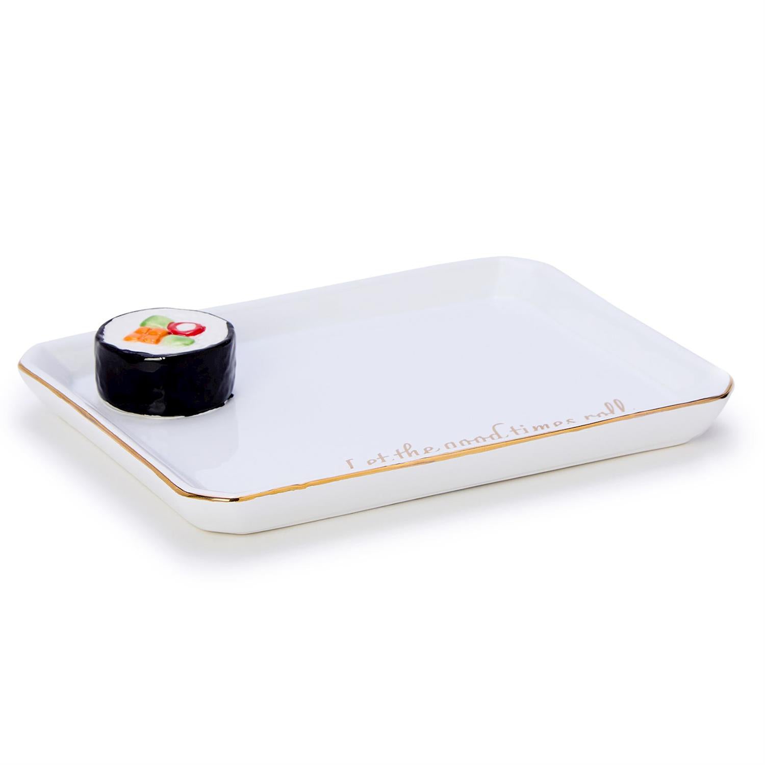 Sushi Icon Trinket Tray with Saying in Gift Box