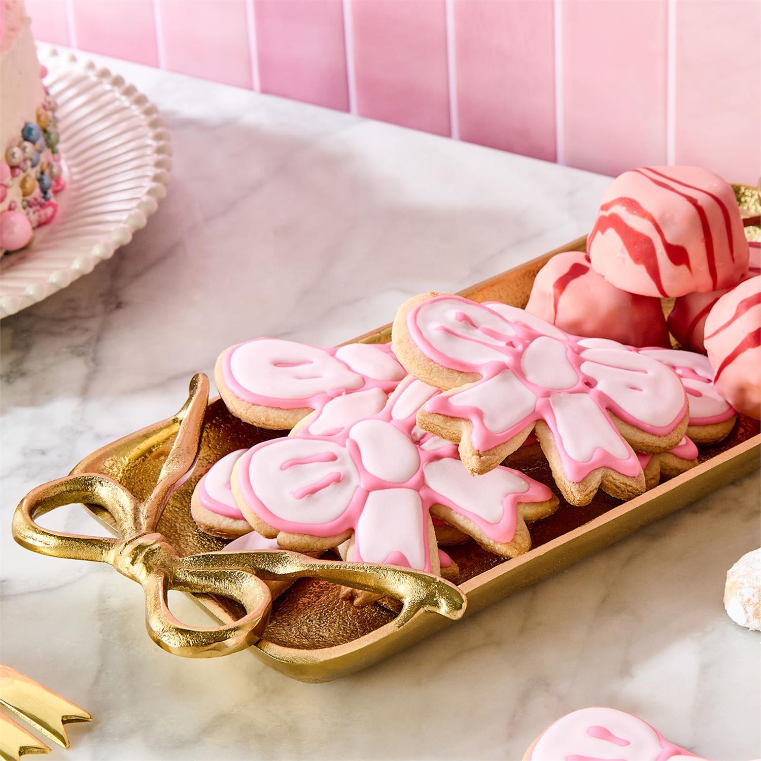 Gold Bows Serving Tray Set of 2