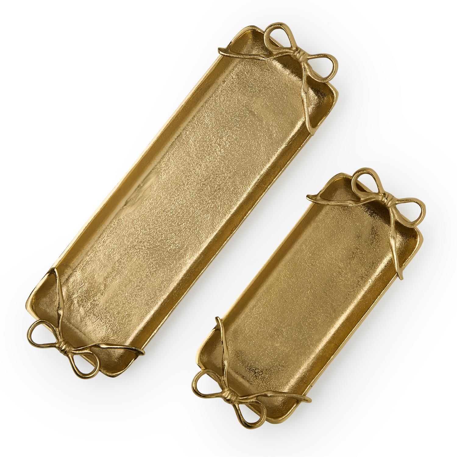 Gold Bows Serving Tray Set of 2