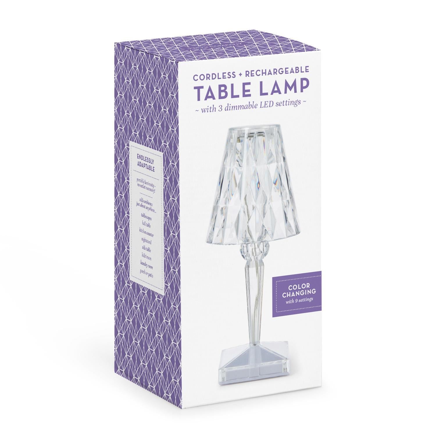 Color-Changing Crystal LED Portable Cordless Table Lamp