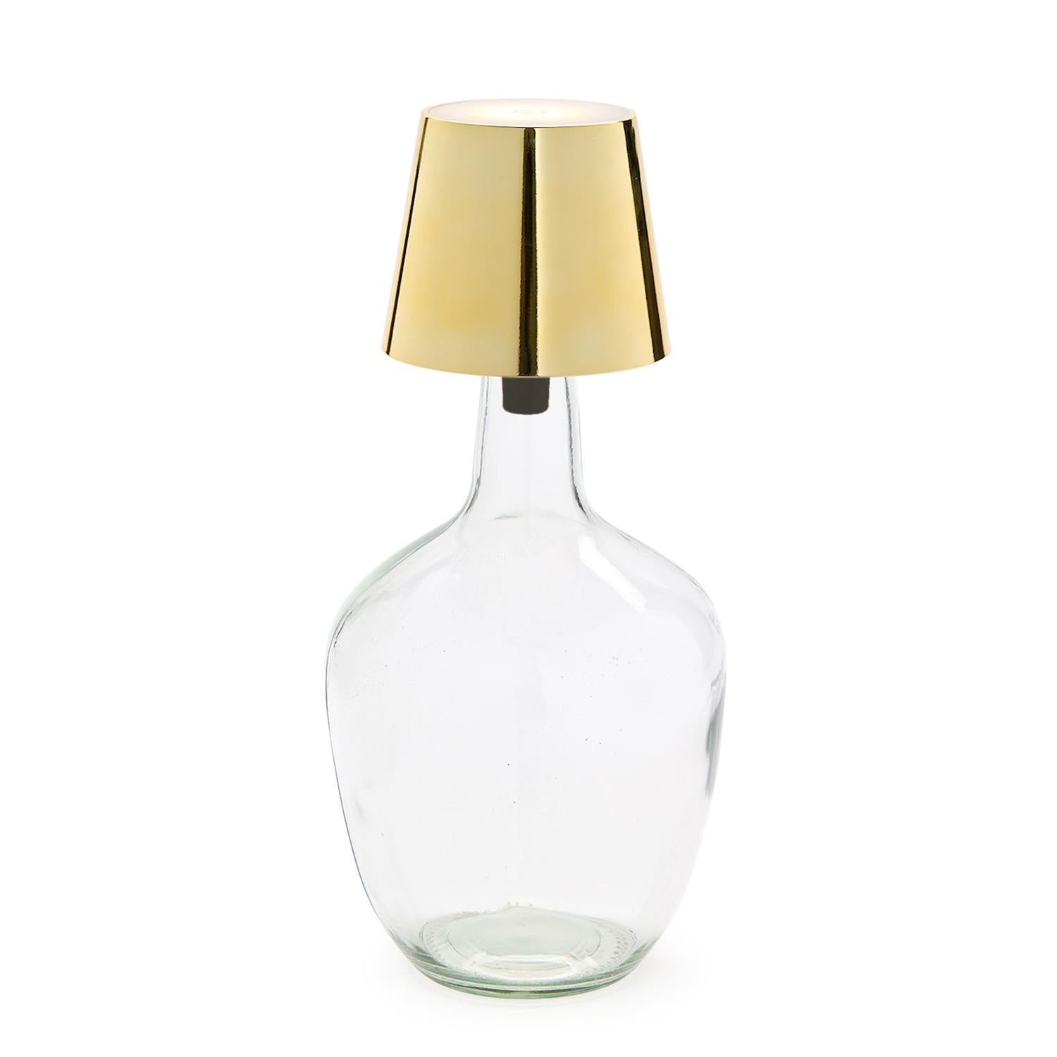 LED Portable Cordless Gold Lampshade Bottle Lamp