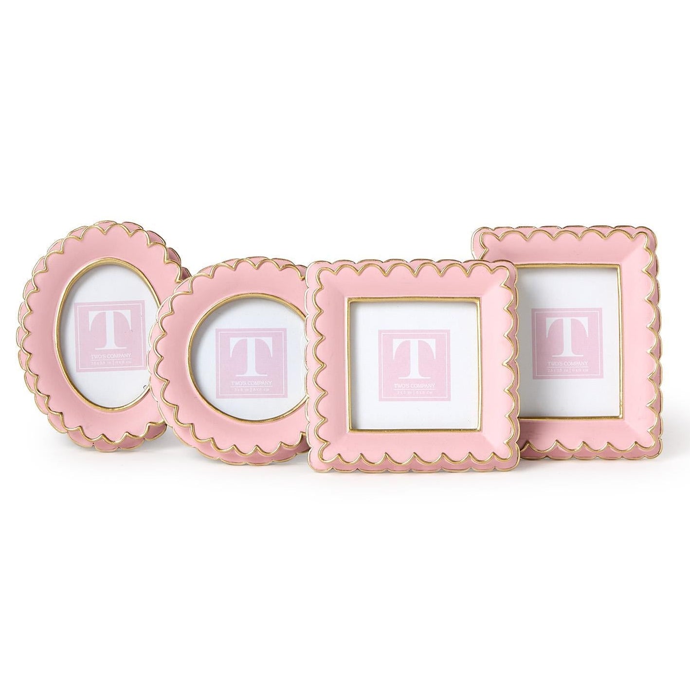Pink Scalloped Mini Photo Frame Set of 4
